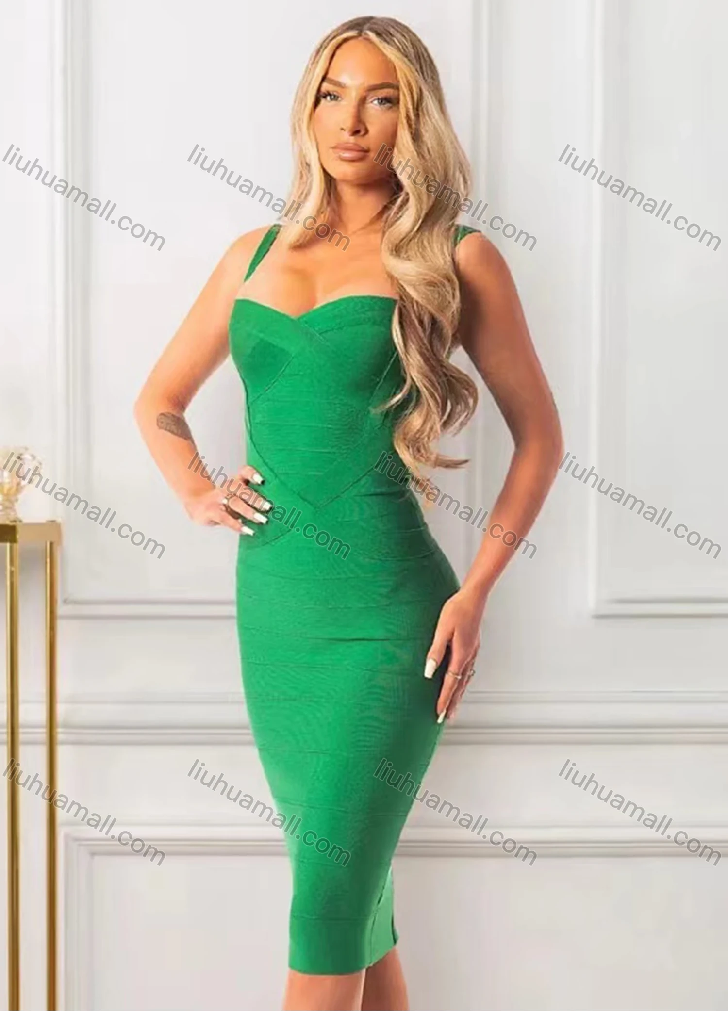 Wholesale Women's Sexy Straps Bandage Pencil Hem Bodycon Short Cami Dress - Liuhuamall