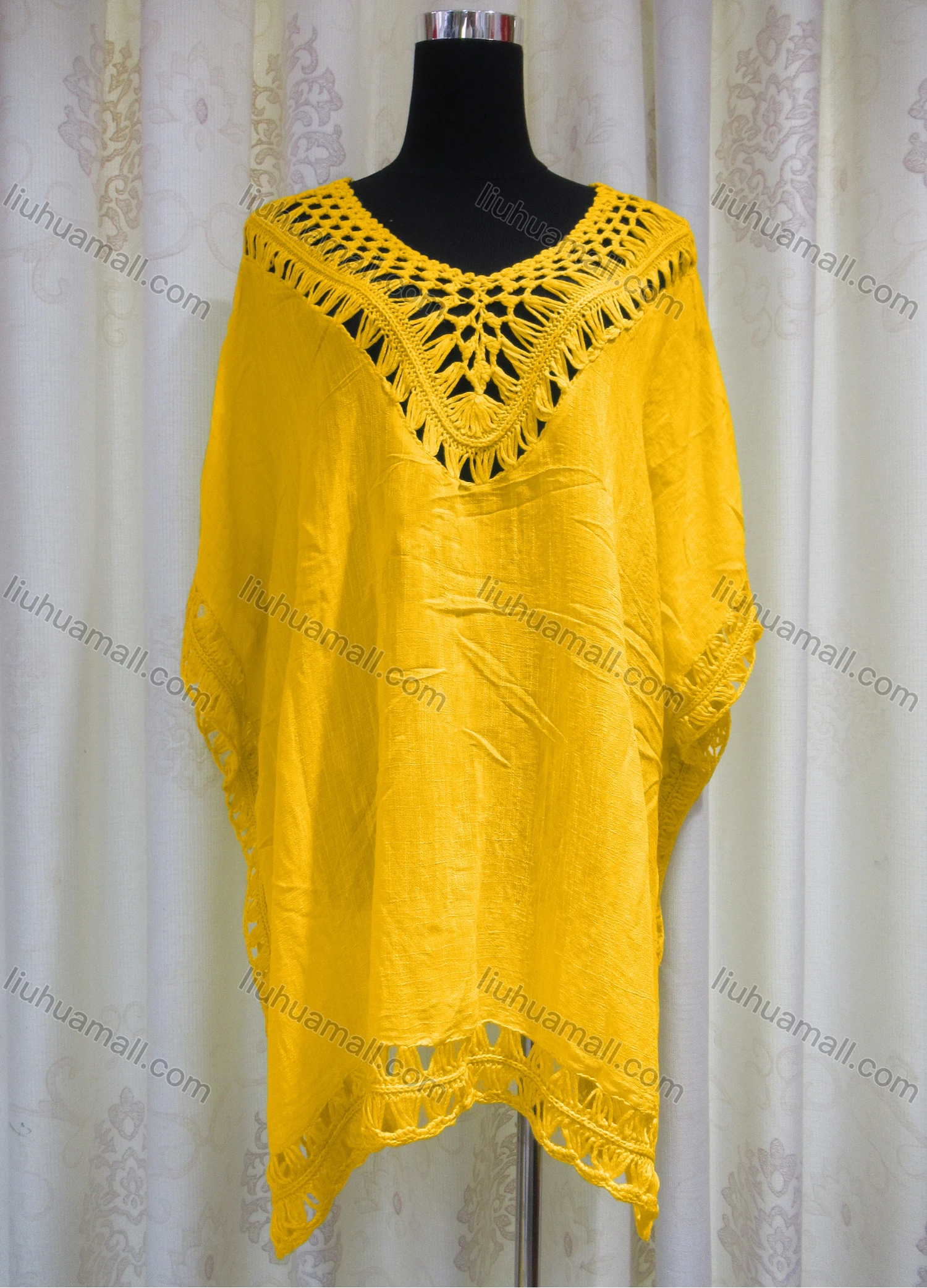 Wholesale Women's Casual Loose Fit Hollow Out Crochet Cape 2293# - Liuhuamall