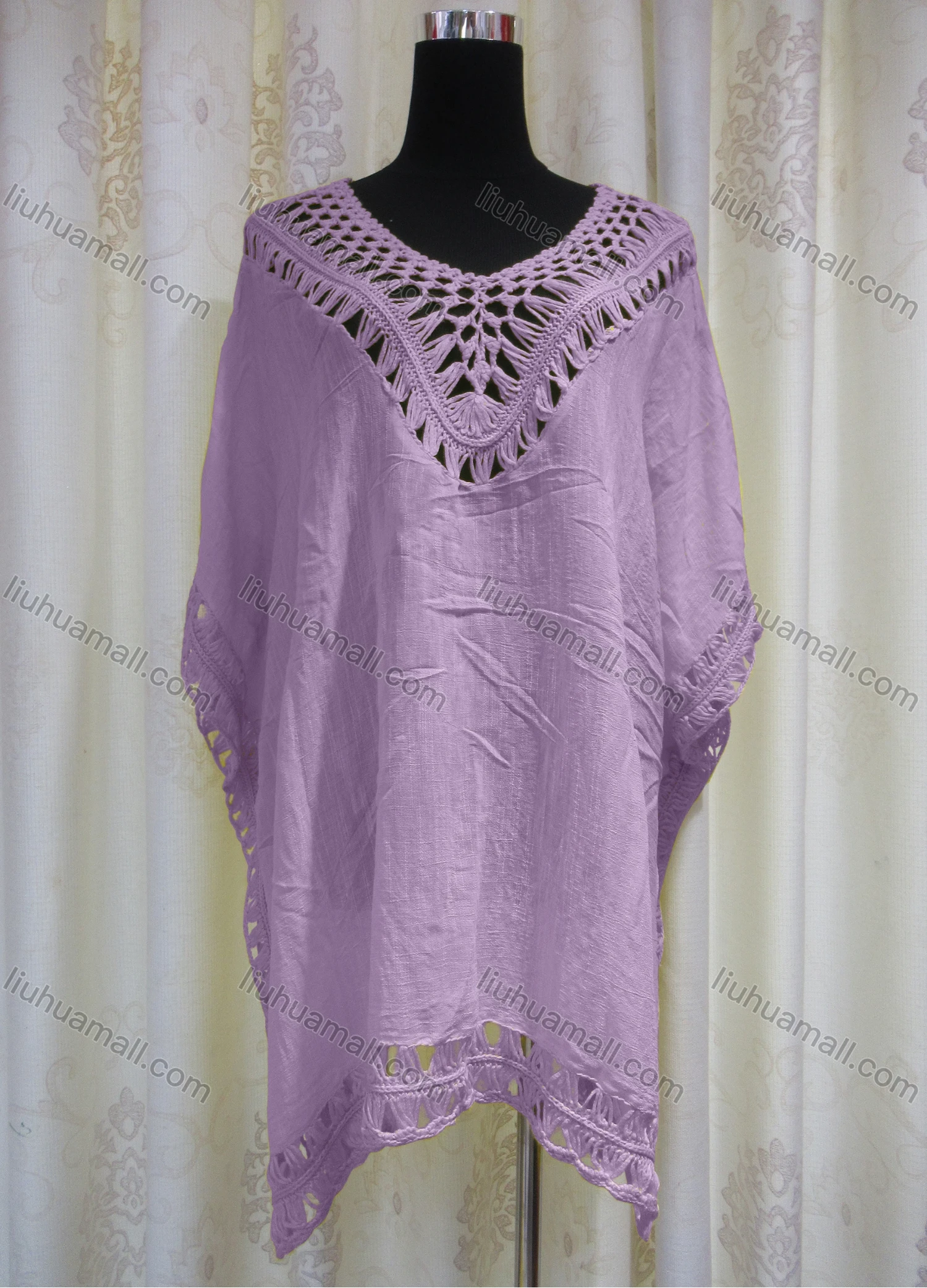 Wholesale Women's Casual Loose Fit Hollow Out Crochet Cape 2293# - Liuhuamall