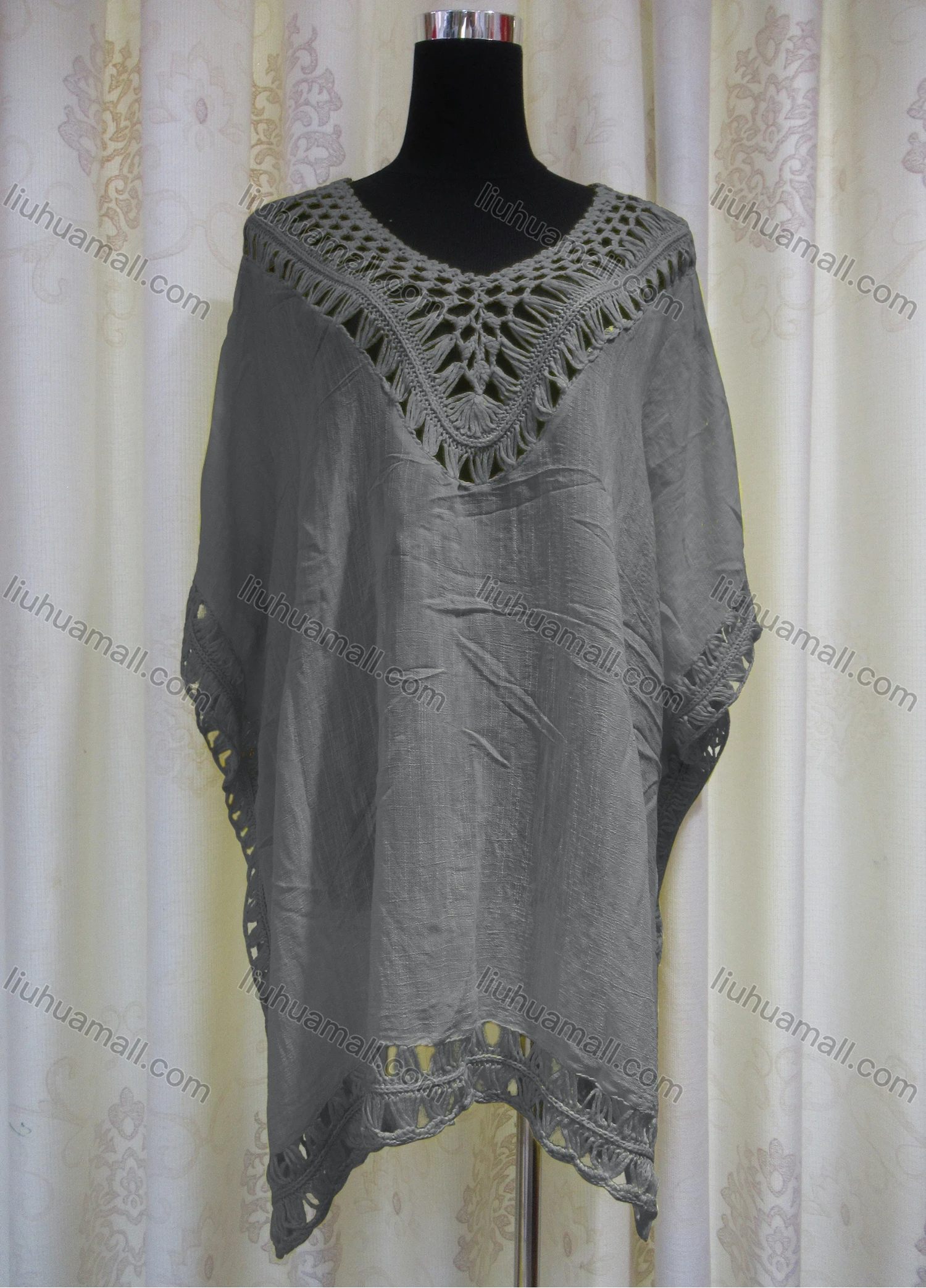 Wholesale Women's Casual Loose Fit Hollow Out Crochet Cape 2293# - Liuhuamall