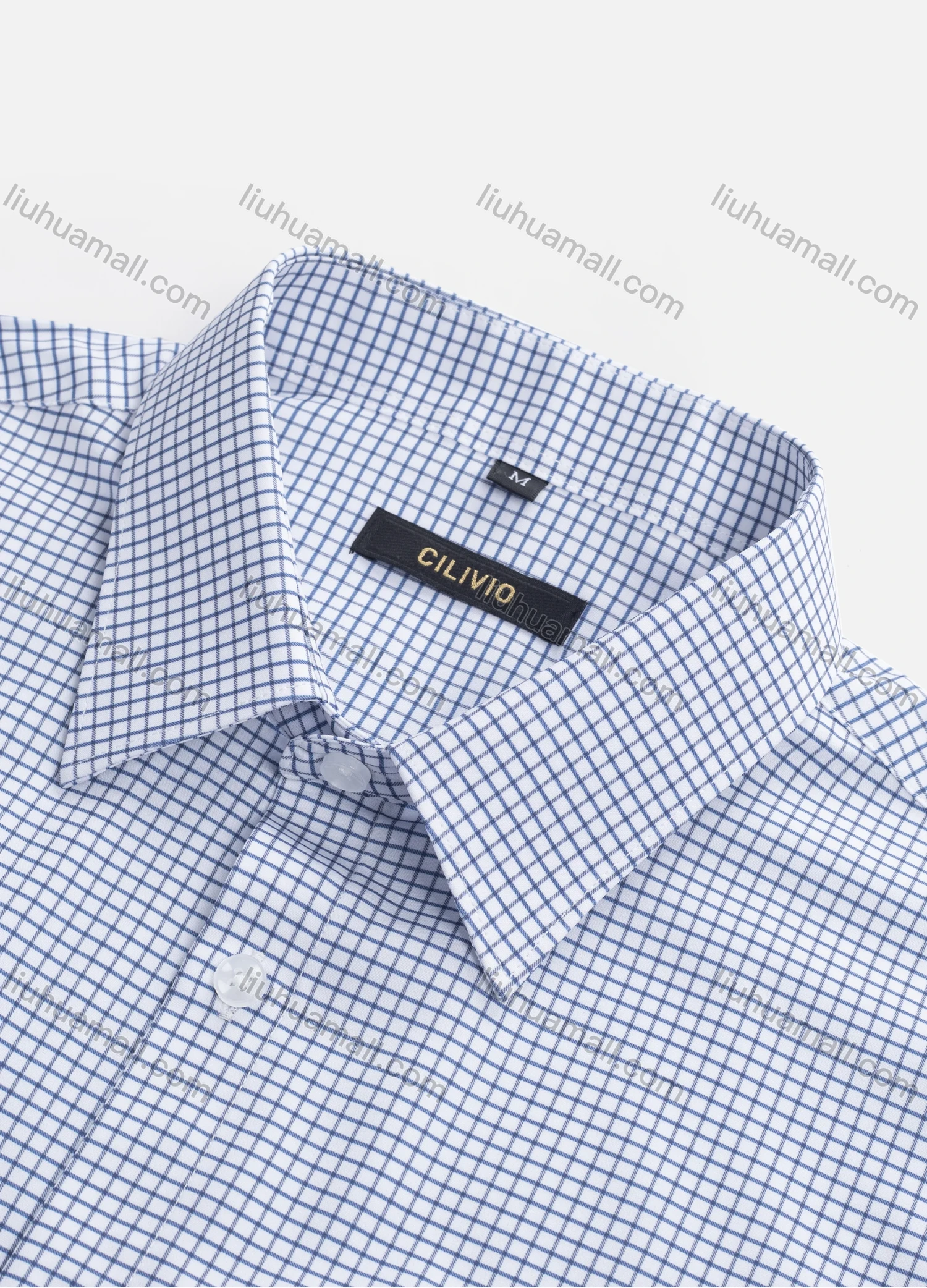 Wholesale Men's Casual Collared Plaid Print Patch Pocket Button Down Curved Hem Long Sleeve Shirt - Liuhuamall