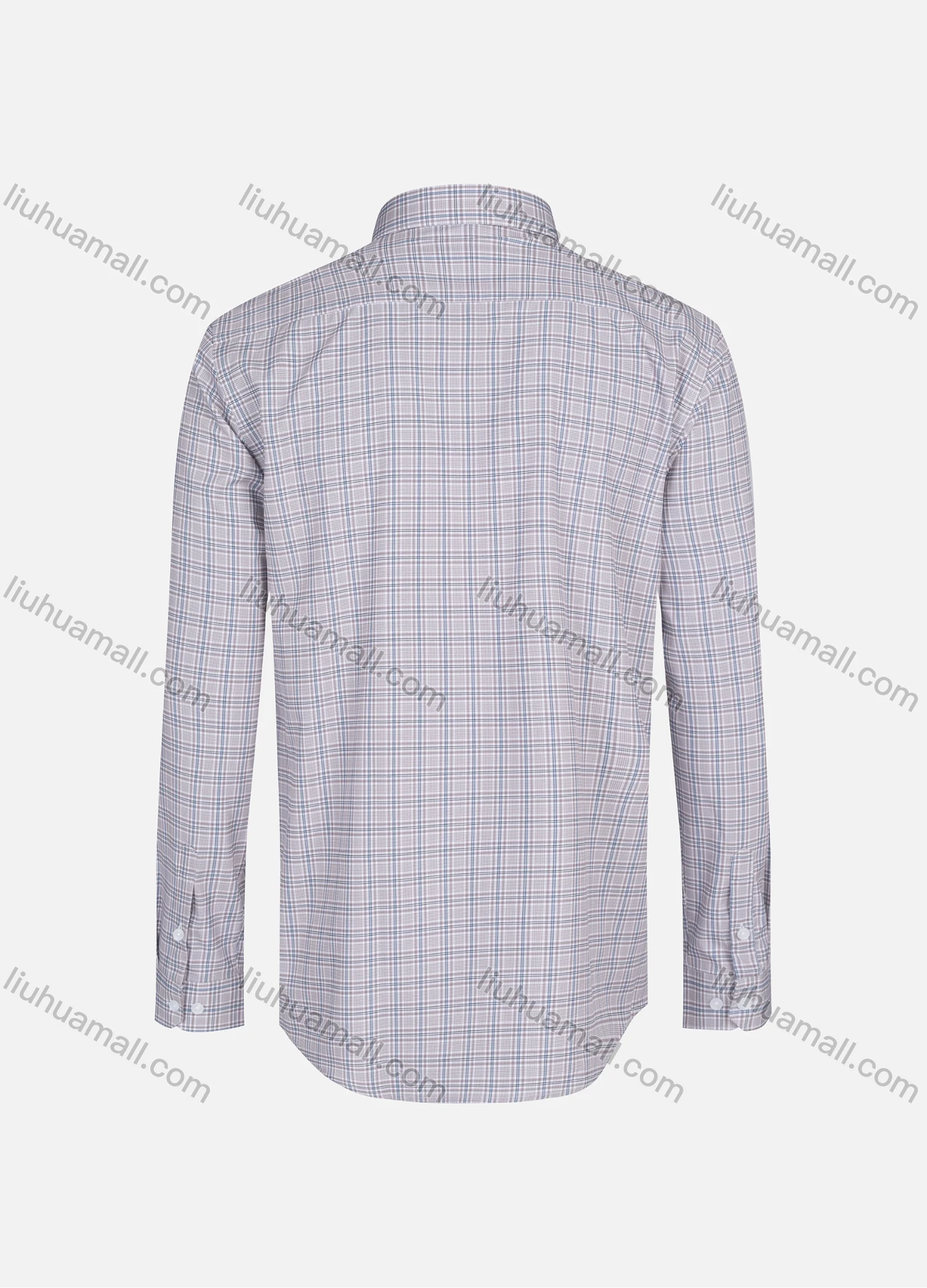 Wholesale Men's Casual Collared Plaid Print Patch Pocket Button Down Long Sleeve Shirt - Liuhuamall