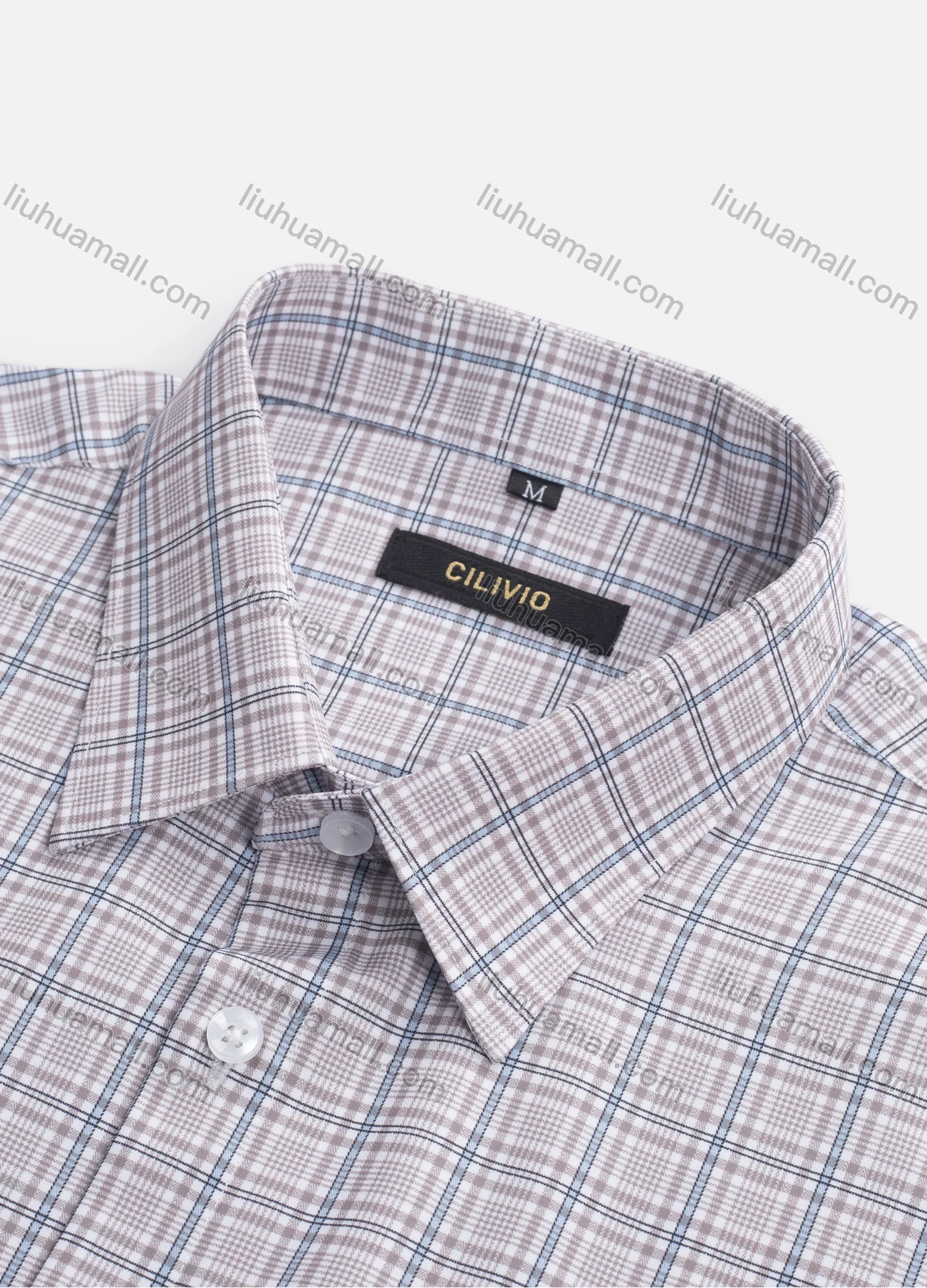 Wholesale Men's Casual Collared Plaid Print Patch Pocket Button Down Long Sleeve Shirt - Liuhuamall