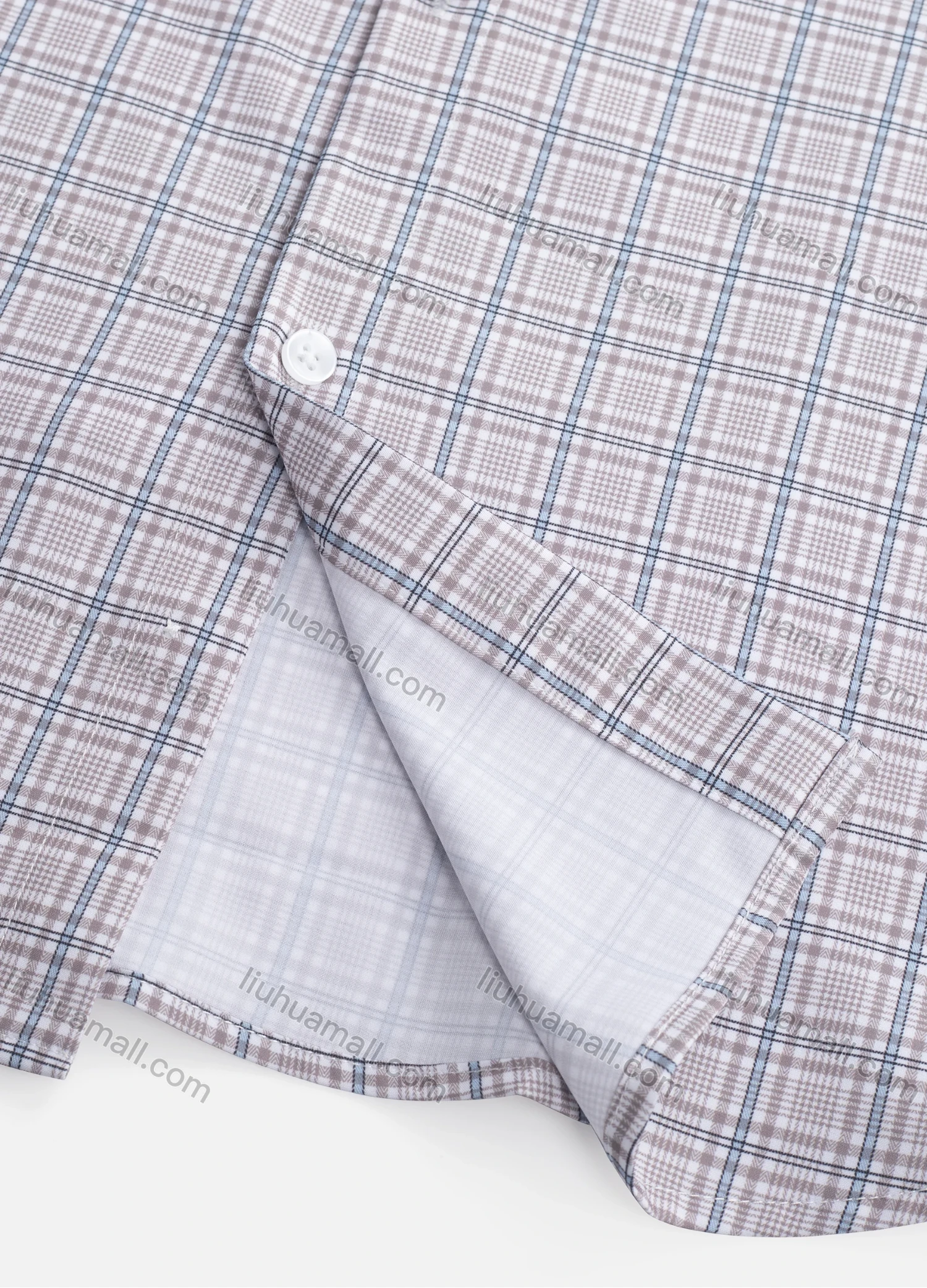 Wholesale Men's Casual Collared Plaid Print Patch Pocket Button Down Long Sleeve Shirt - Liuhuamall