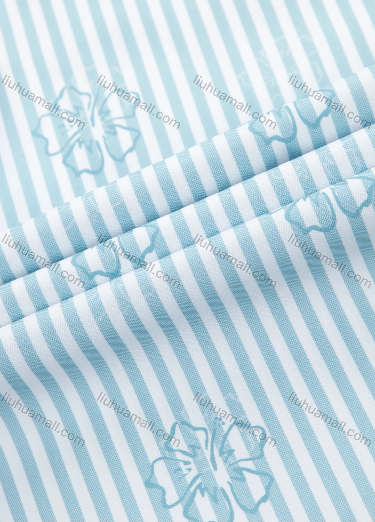 Wholesale Men's Casual Collared Striped Floral Print Patch Pocket Button Down Long Sleeve Shirt - Liuhuamall