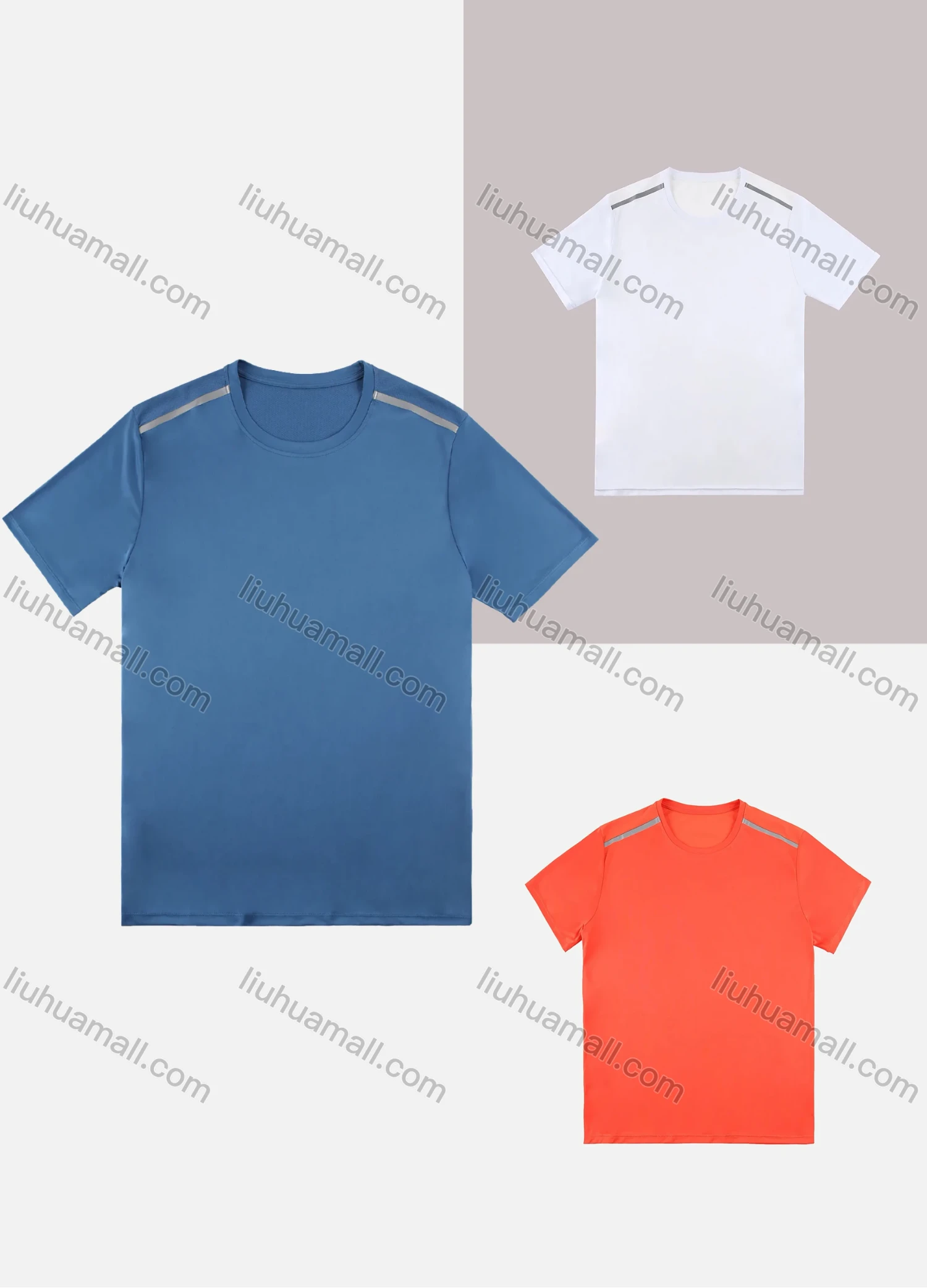 Wholesale Men's Solid Round Neck Dry Fast Breathable Short Sleeve Soprt T-Shirt - Liuhuamall