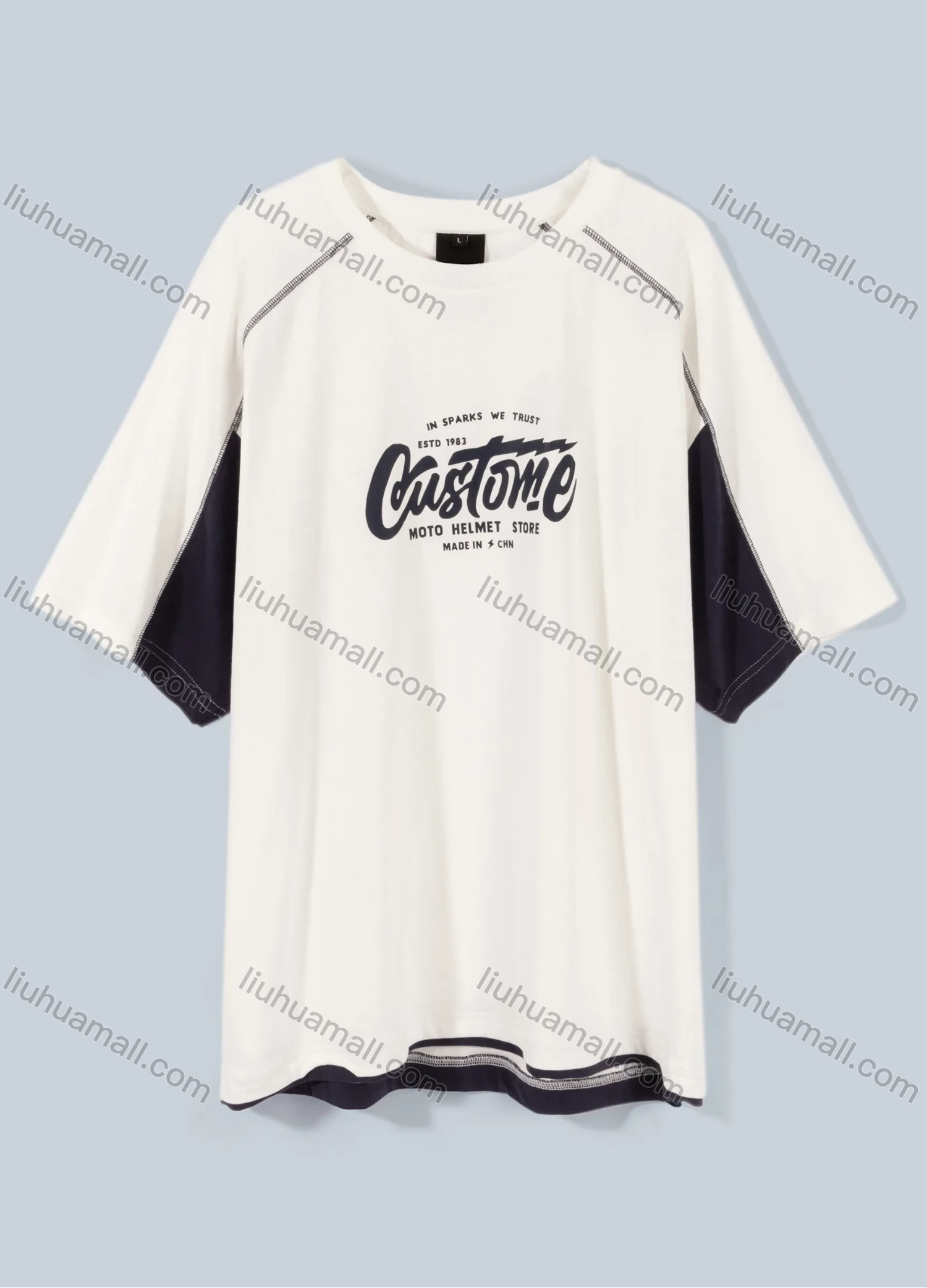 Wholesale Men's Letter Print Casual T Shirt - Liuhuamall