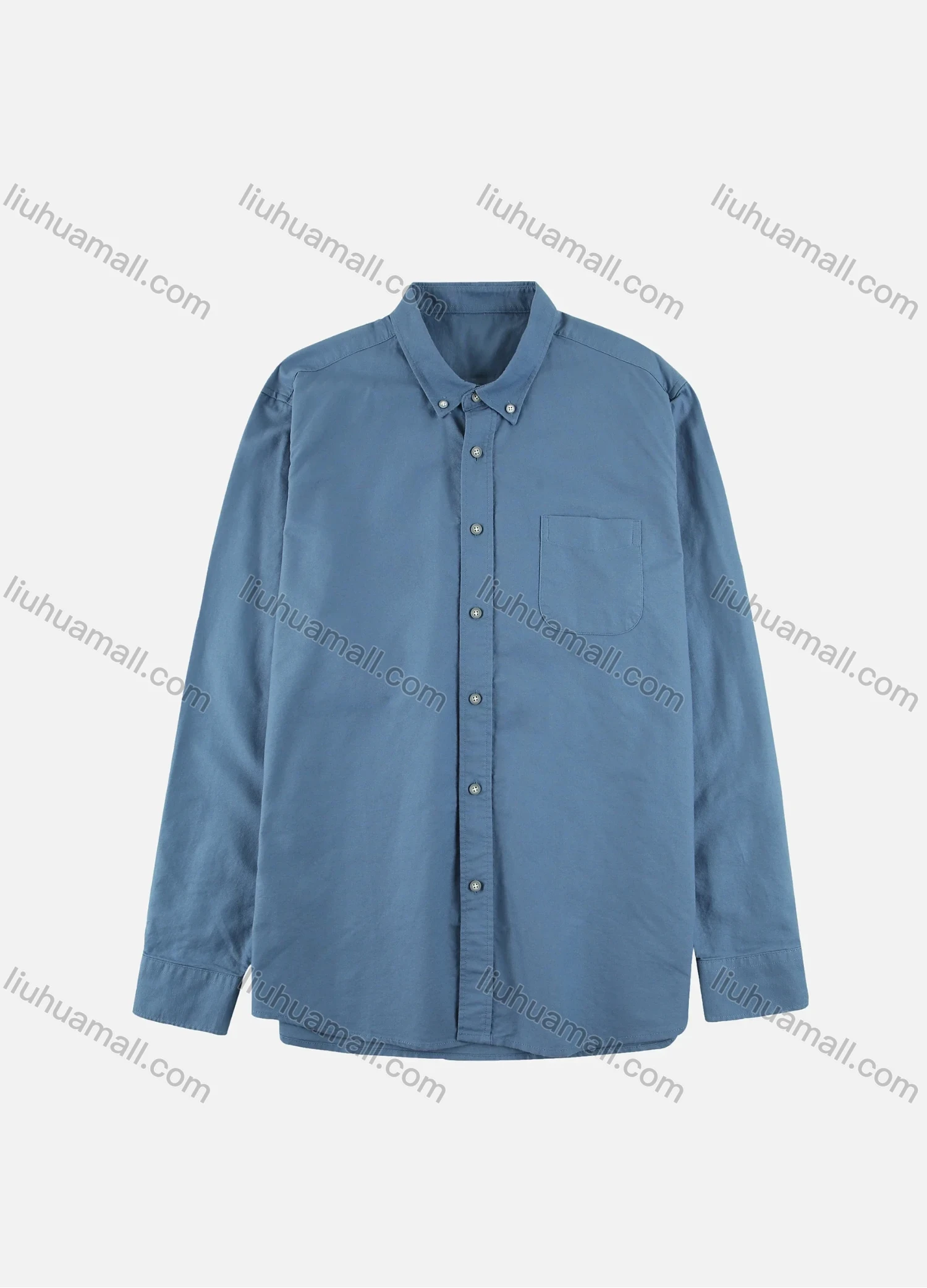 Wholesale Men's Plain 100% Cotton Patch Pocket Casual Shirt - Liuhuamall