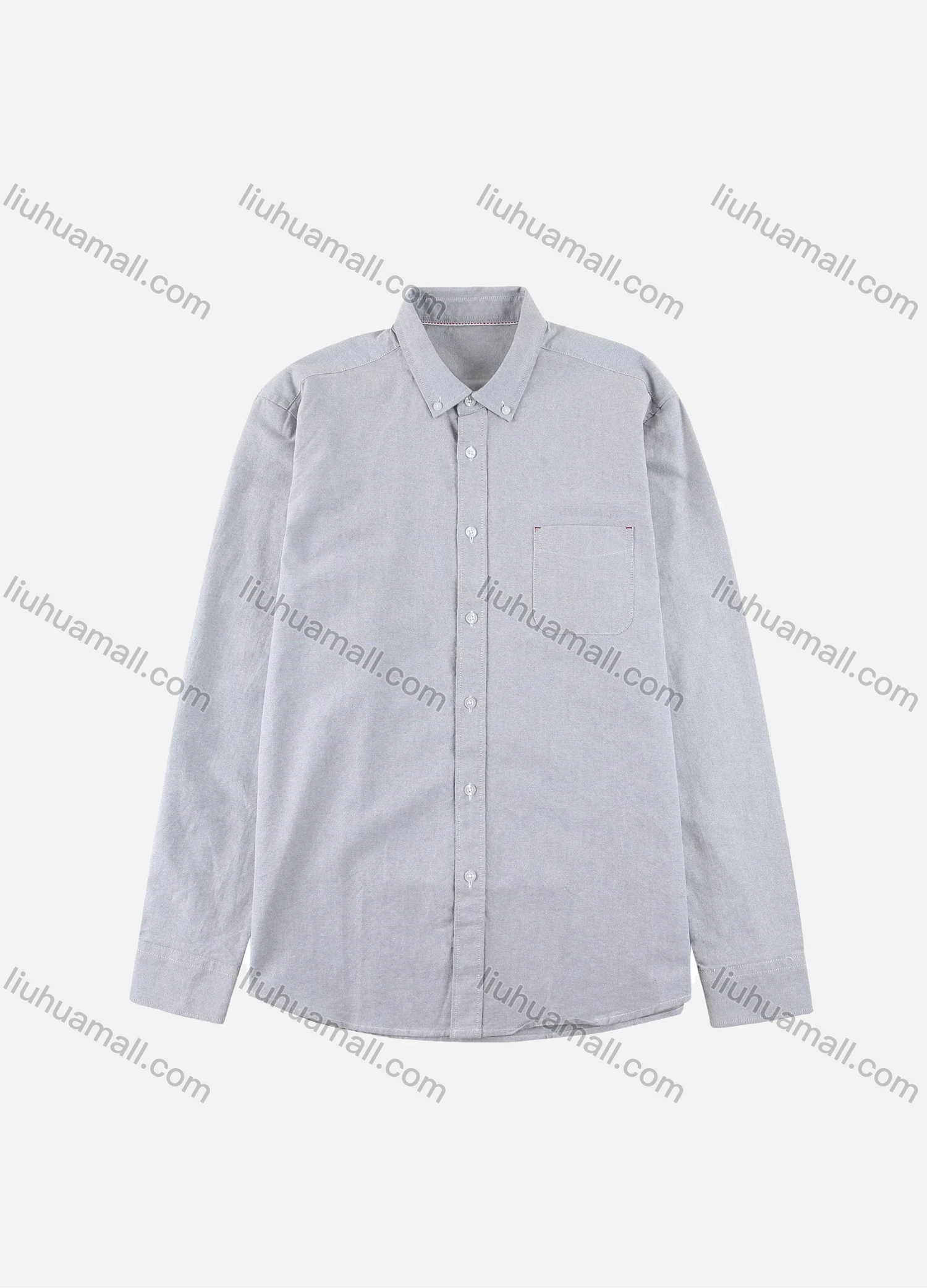 Wholesale Men's Plain 100% Cotton Patch Pocket Casual Shirt - Liuhuamall