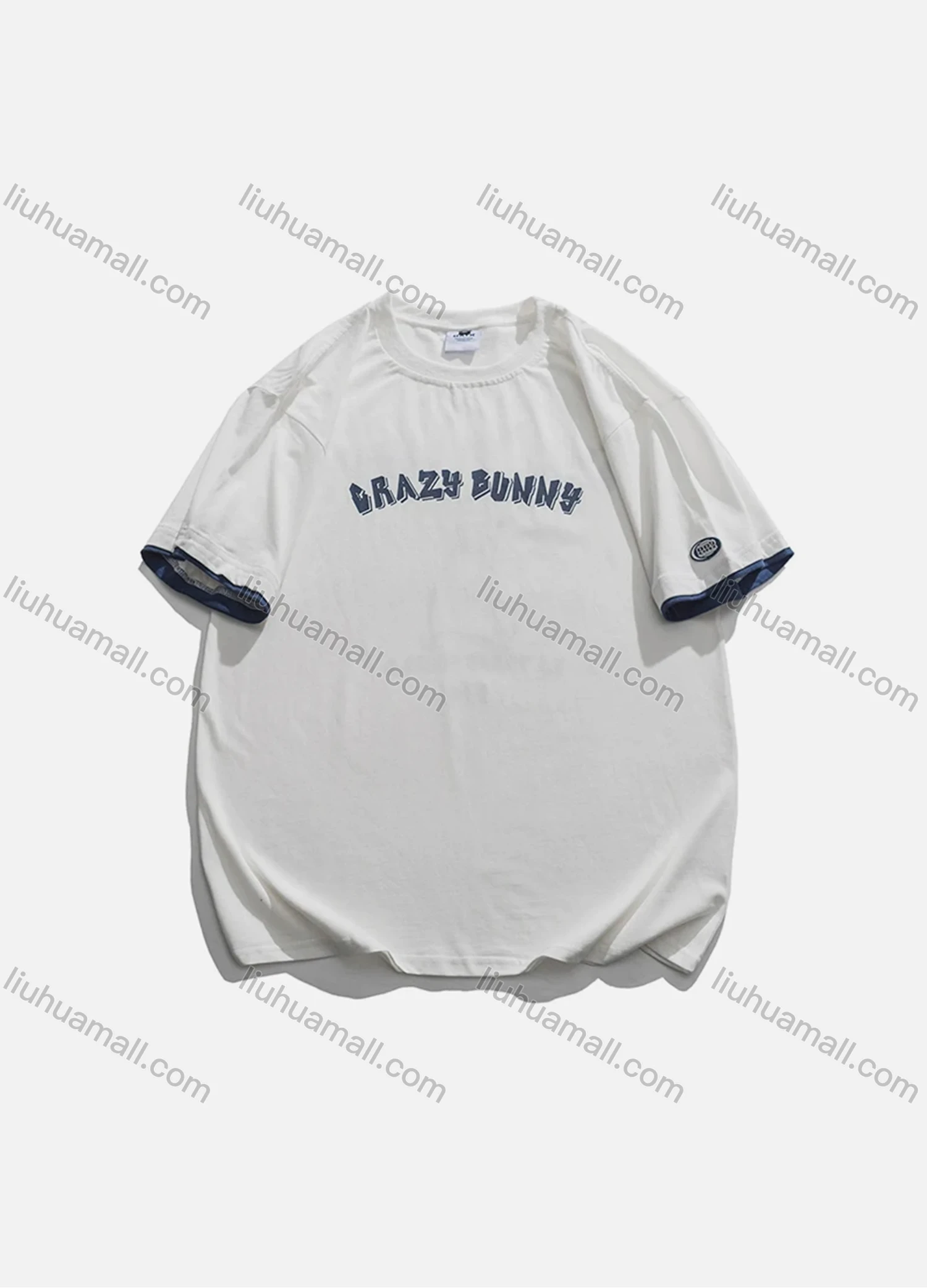 Wholesale Men's 100% Cotton Round Neck Cartoon & Letter Graphic Casual T-Shirt - Liuhuamall