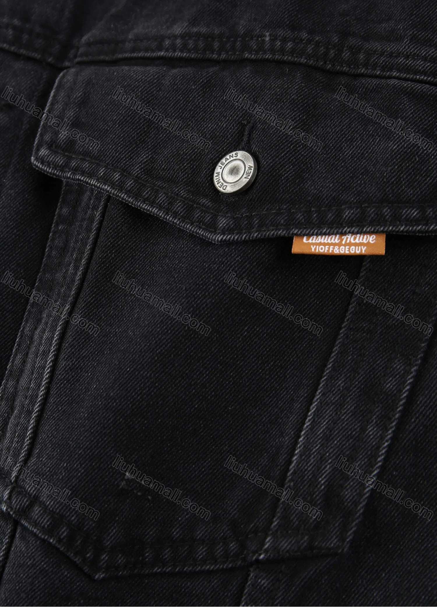 Wholesale Men's Plus Size Button Open Front Basics Denim Jacket With Flap Pockets 8301 - Liuhuamall