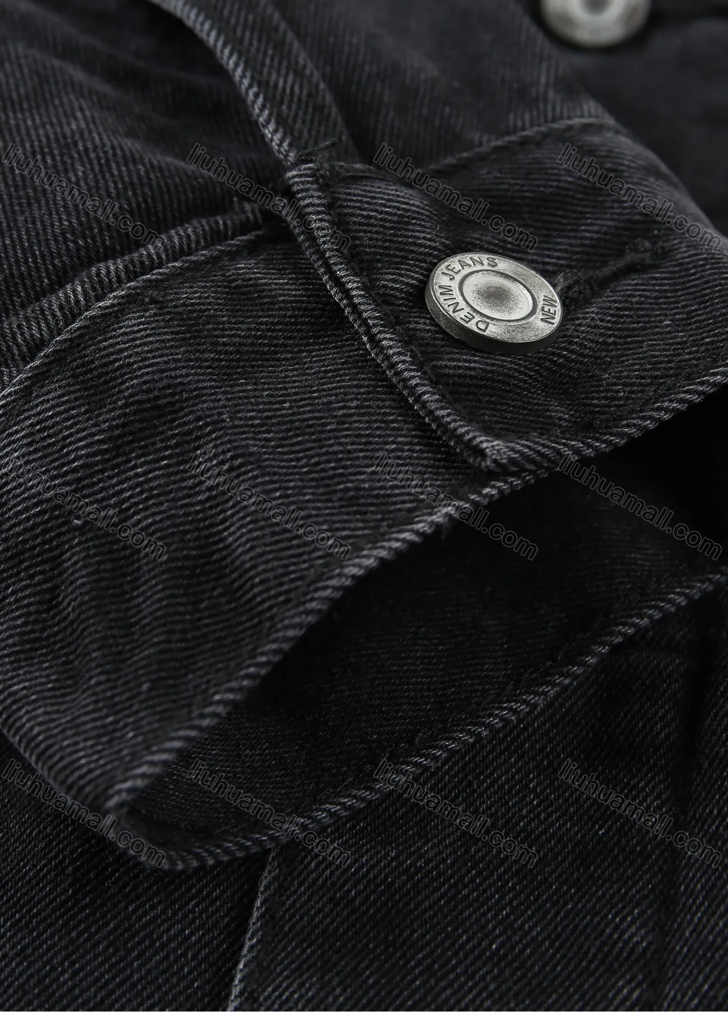 Wholesale Men's Plus Size Button Open Front Basics Denim Jacket With Flap Pockets 8301 - Liuhuamall