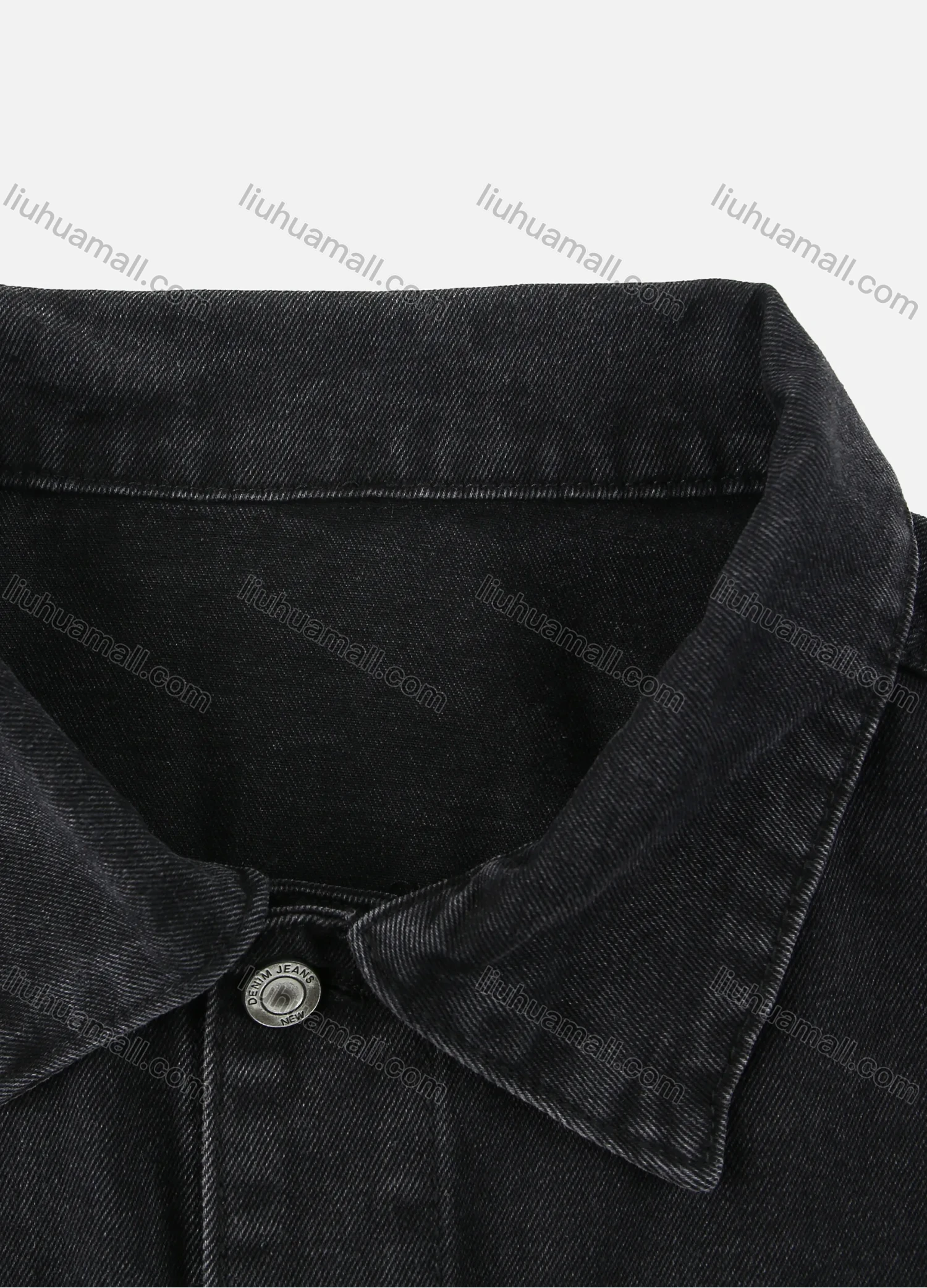 Wholesale Men's Plus Size Button Open Front Basics Denim Jacket With Flap Pockets 8301 - Liuhuamall