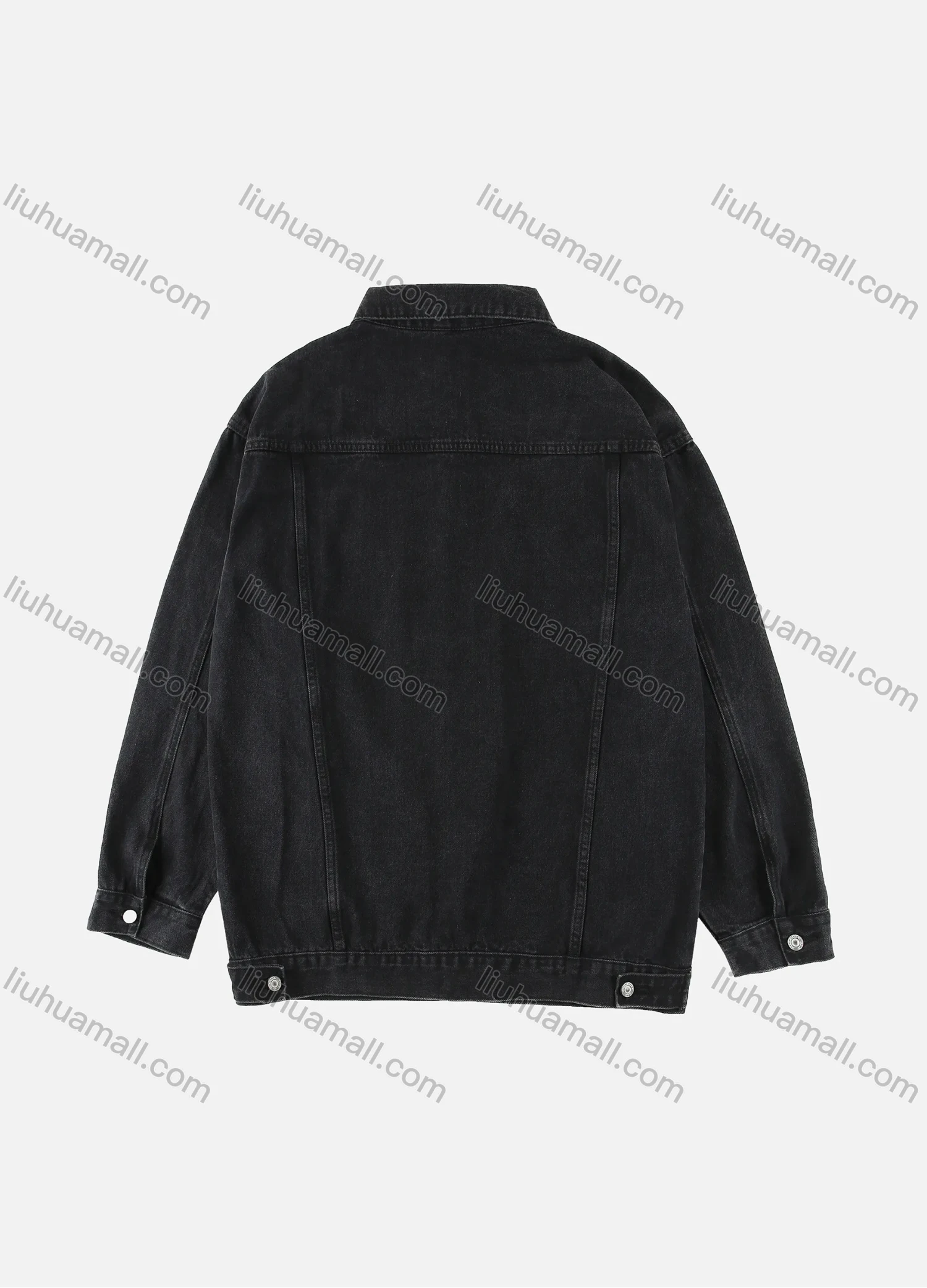 Wholesale Men's Plus Size Button Open Front Basics Denim Jacket With Flap Pockets 8301 - Liuhuamall