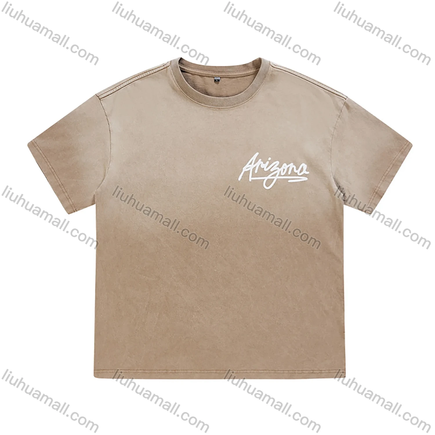 Wholesale Men's Fashion 100%Cotton Letter Gradient Round Neck Short Sleeve Washed T-shirts - Liuhuamall