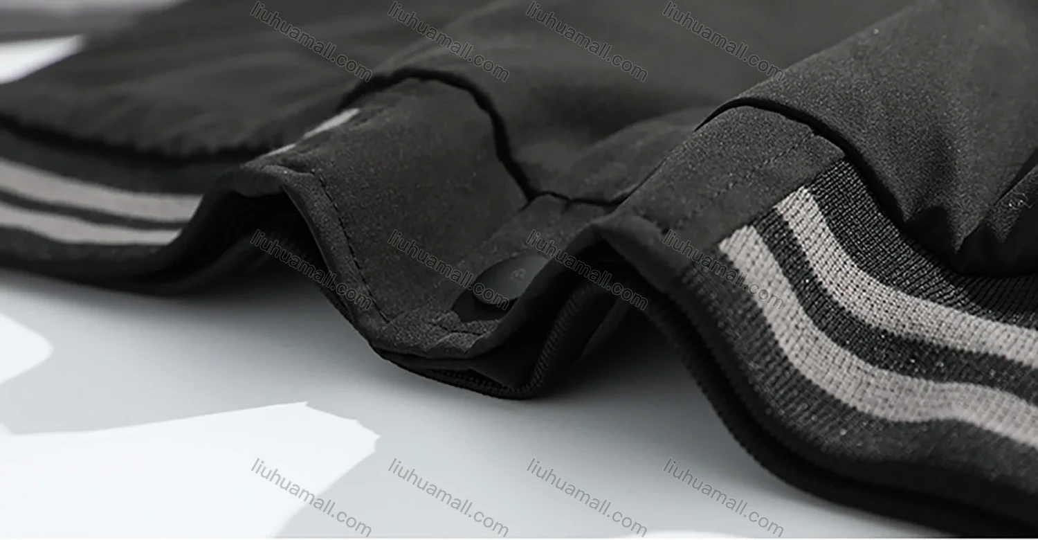 Wholesale Men's Trendy Letter Print Contrast Colorblock Button Down Striped Trim Unisex Patch Pocket Baseball Jacket - Liuhuamall