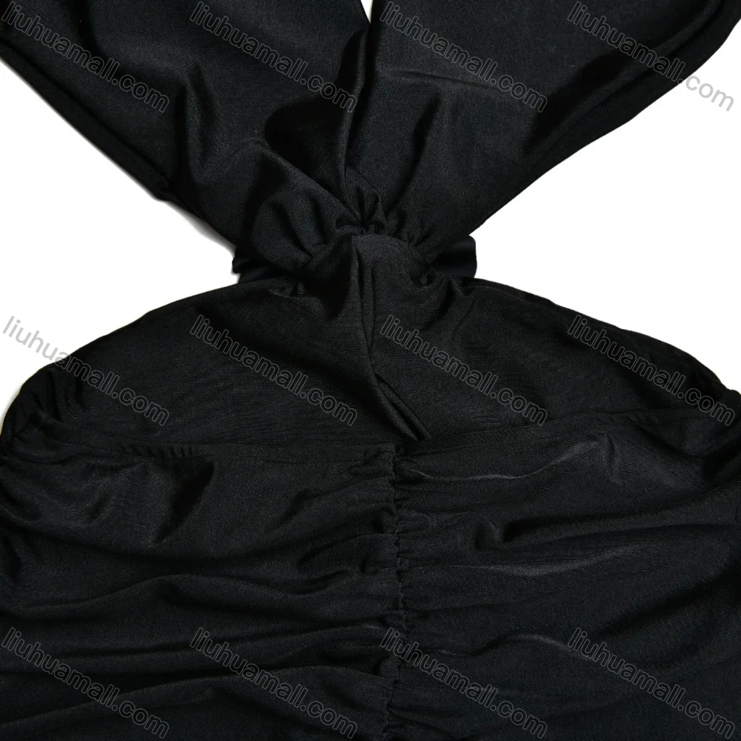 Wholesale Women's Sexy Plunge Neck Kimono Sleeve Open Back 3D Floral Ruched Splicing Mini Evening Dress - Liuhuamall