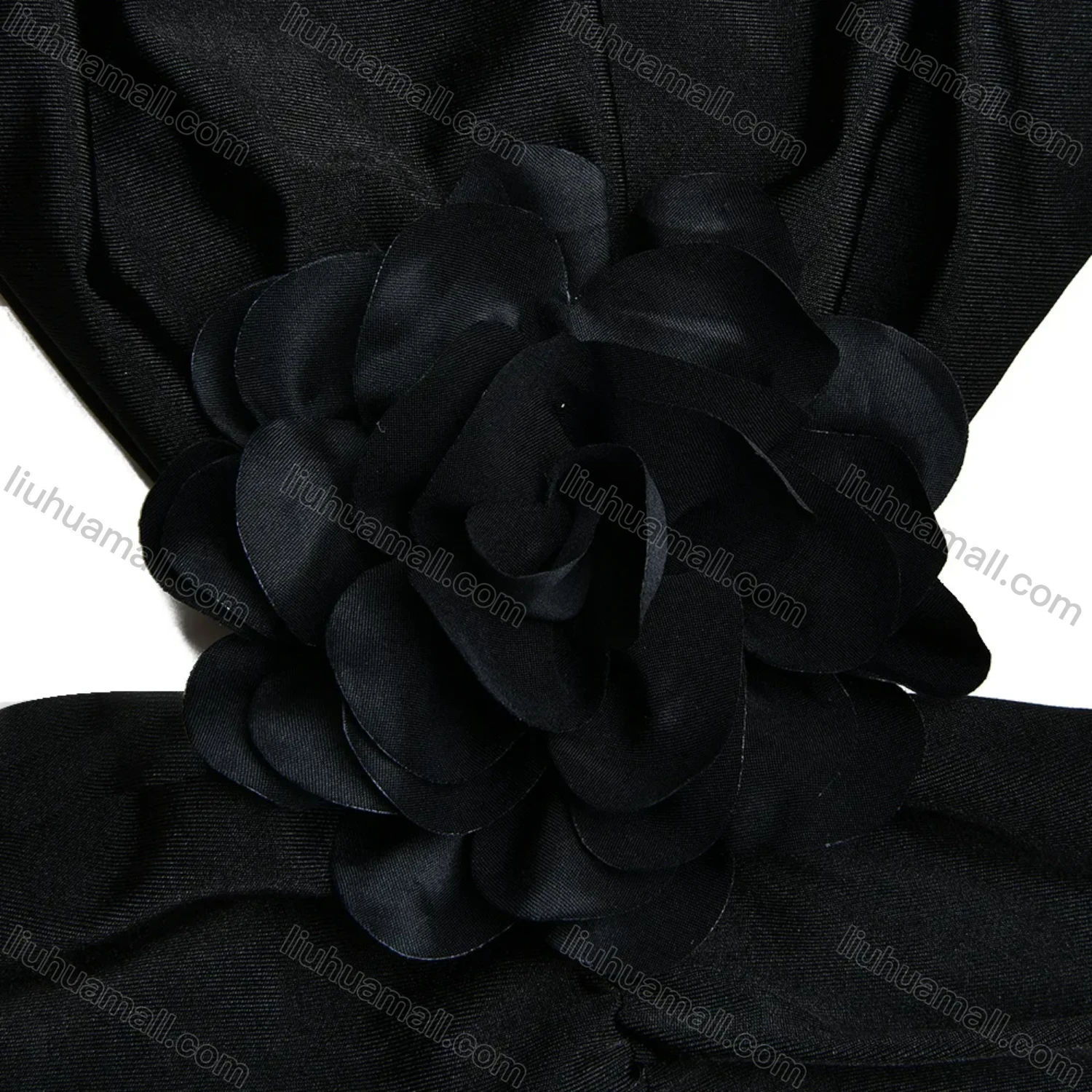 Wholesale Women's Sexy Plunge Neck Kimono Sleeve Open Back 3D Floral Ruched Splicing Mini Evening Dress - Liuhuamall