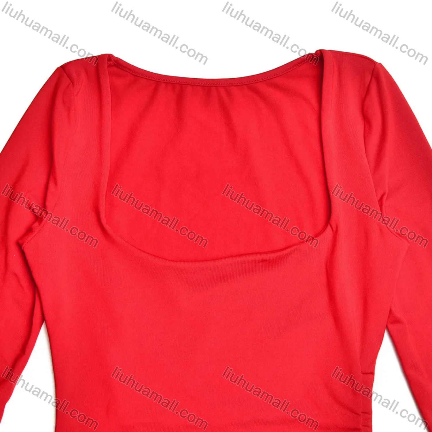 Wholesale Women's Elegant Square Neck Long Sleeve Split Thign Maxi Evening Dress - Liuhuamall