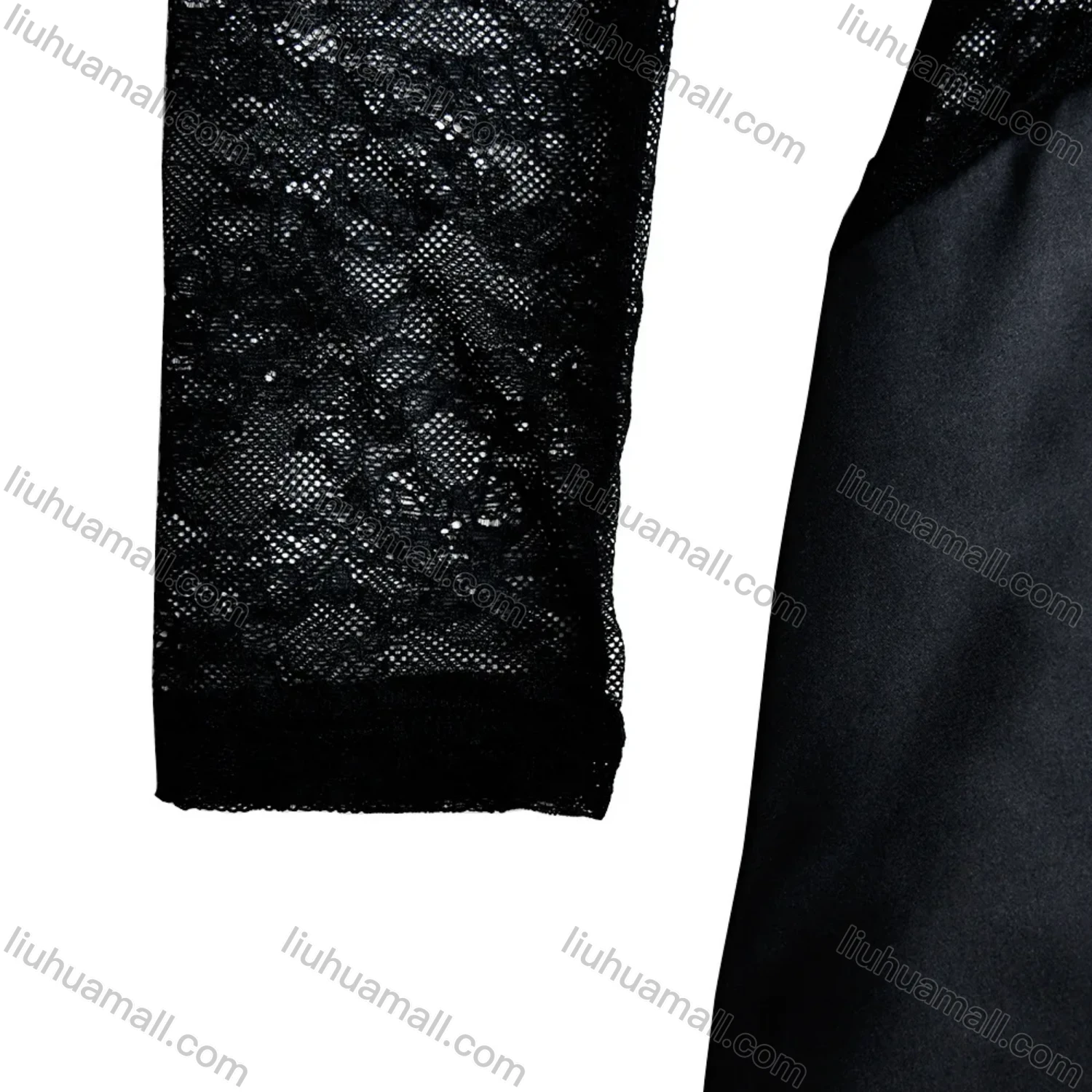 Wholesale Women's Elegant Long Sleeve Crew Neck Guipure Lace Splicing Cut Out Split Thign Maxi Dress - Liuhuamall