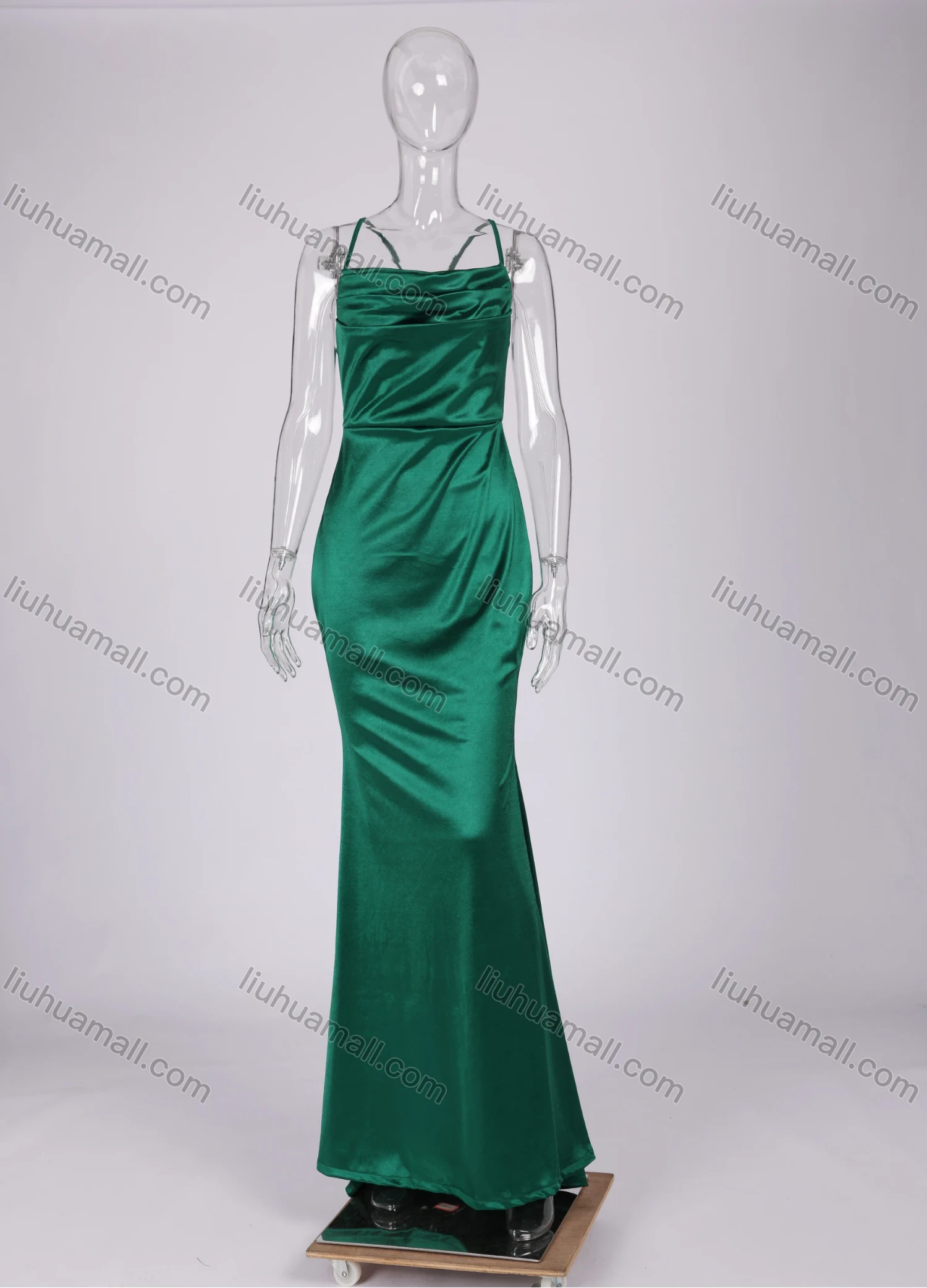 Wholesale Women's Elegant Off Shoulder Splicing Layered Trim Maxi Evening Dress - Liuhuamall