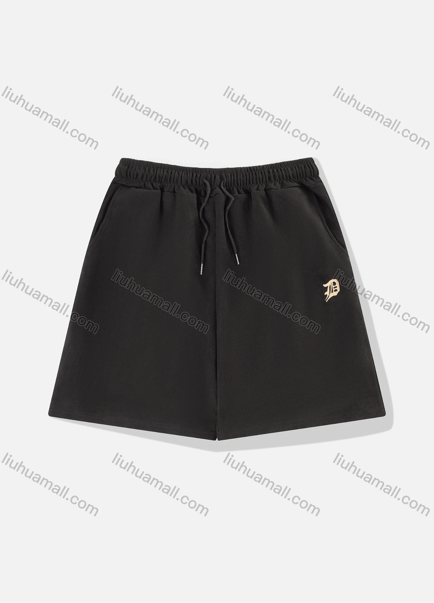 Wholesale Men's Casual Letter Print Short Sleeve T-Shirts & Drawstring Patch Pocket Shorts 2 Piece Set - Liuhuamall