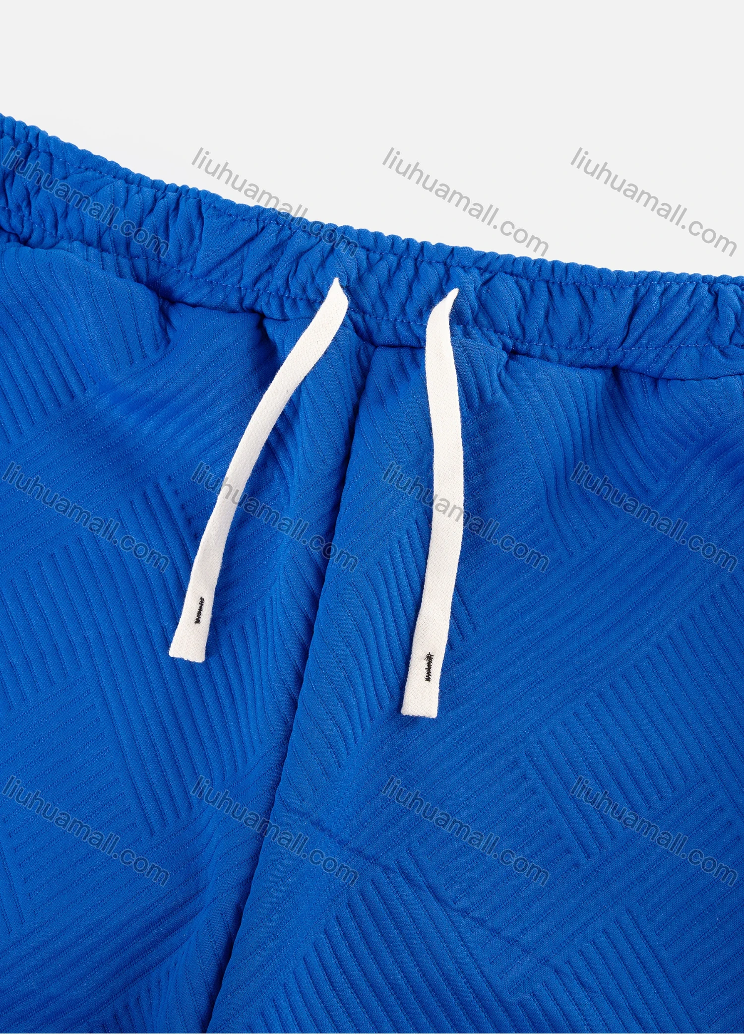 Wholesale Men's Casual Plain Texture Drop Shoulder Short Sleeve T-Shirts & Drawstring Patch Pocket Shorts 2 Piece Set - Liuhuamall