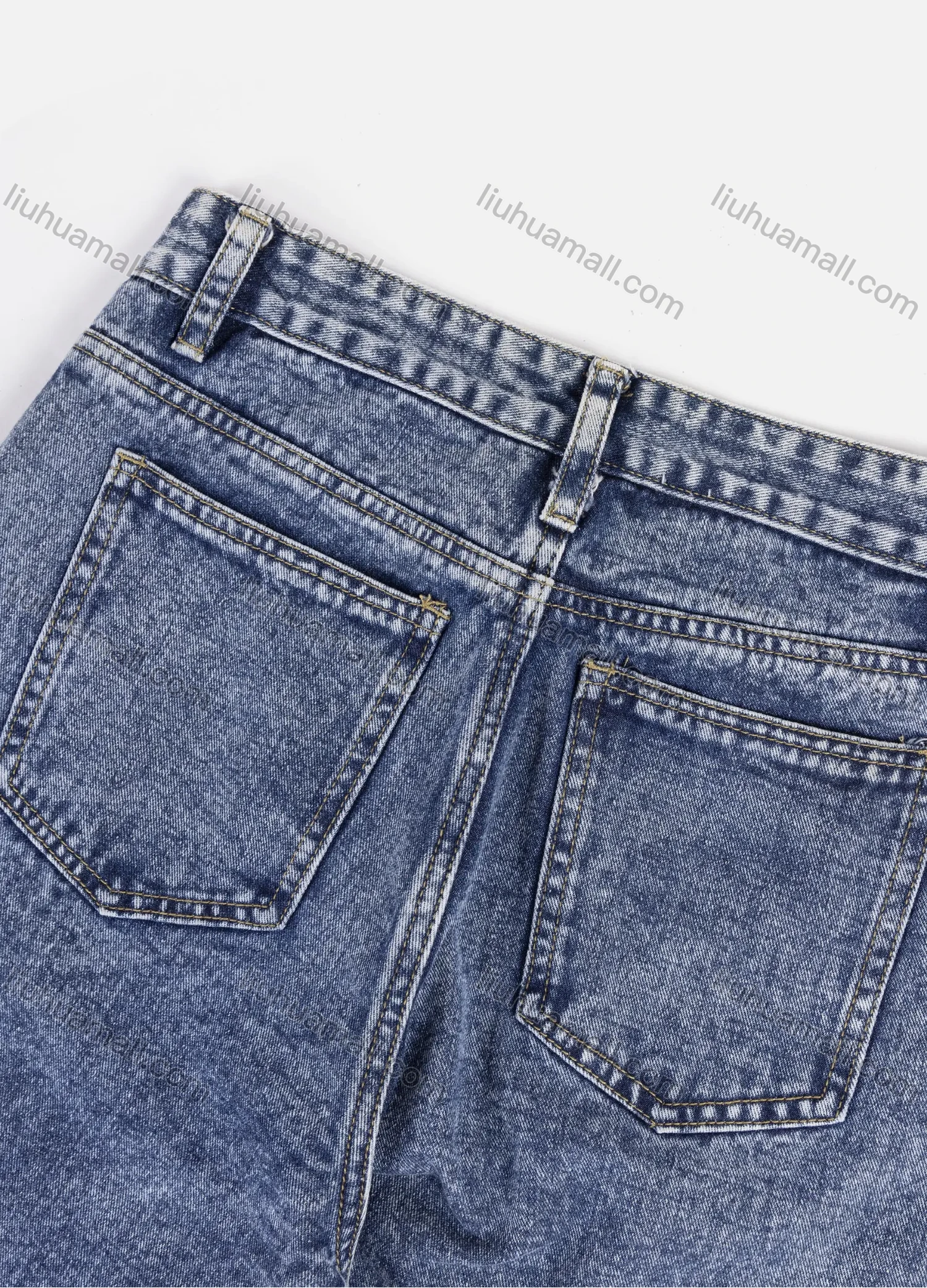 Wholesale Women's Casual Splicing Multiple Pockets Wash Long Jeans 7001# - Liuhuamall
