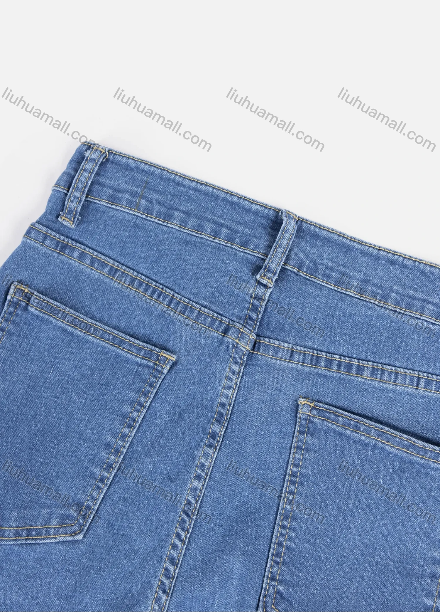 Wholesale Women's Casual Splicing Multiple Zipper Pockets Long Jeans 7002# - Liuhuamall