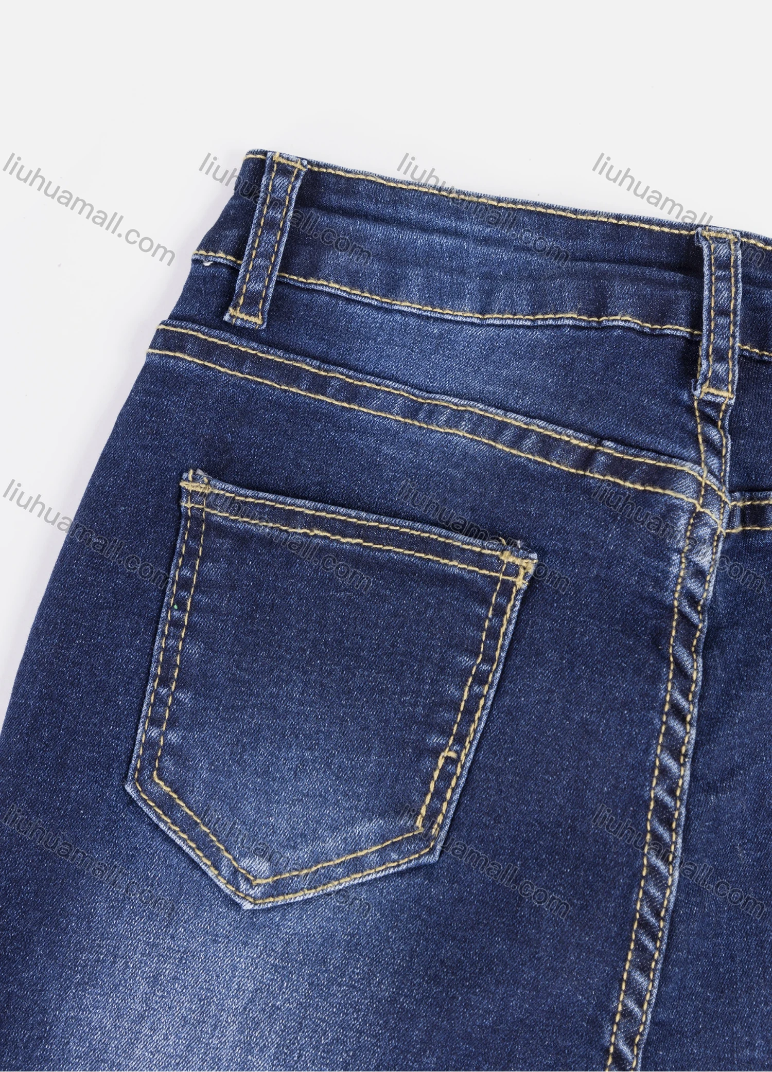 Wholesale Women's Casual High Waist Stretch Ripped Slim Fit Jeans 7003# - Liuhuamall