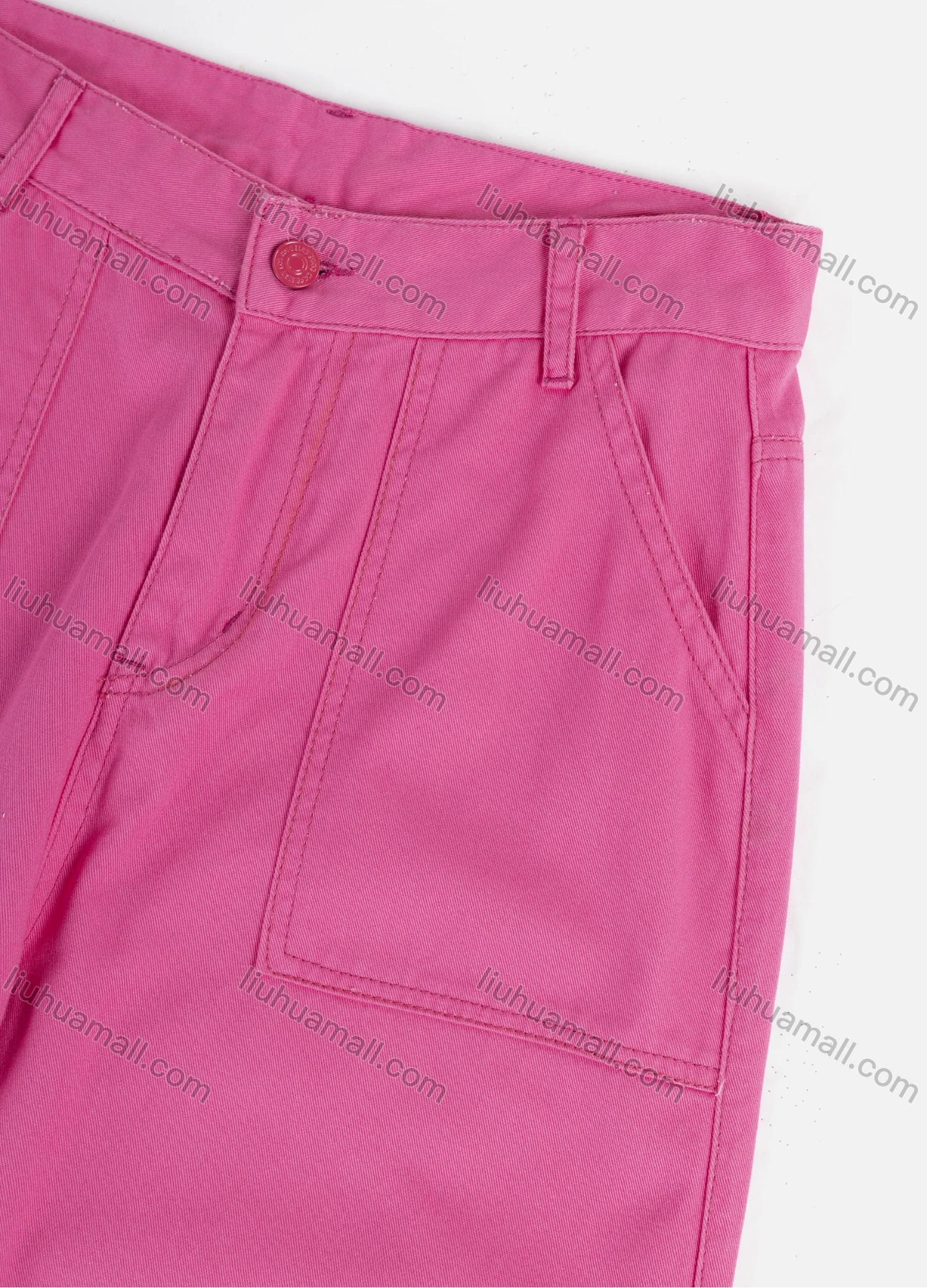 Wholesale Women's Casual Multiple Pockets Plain Long Cargo Pant 7004# - Liuhuamall