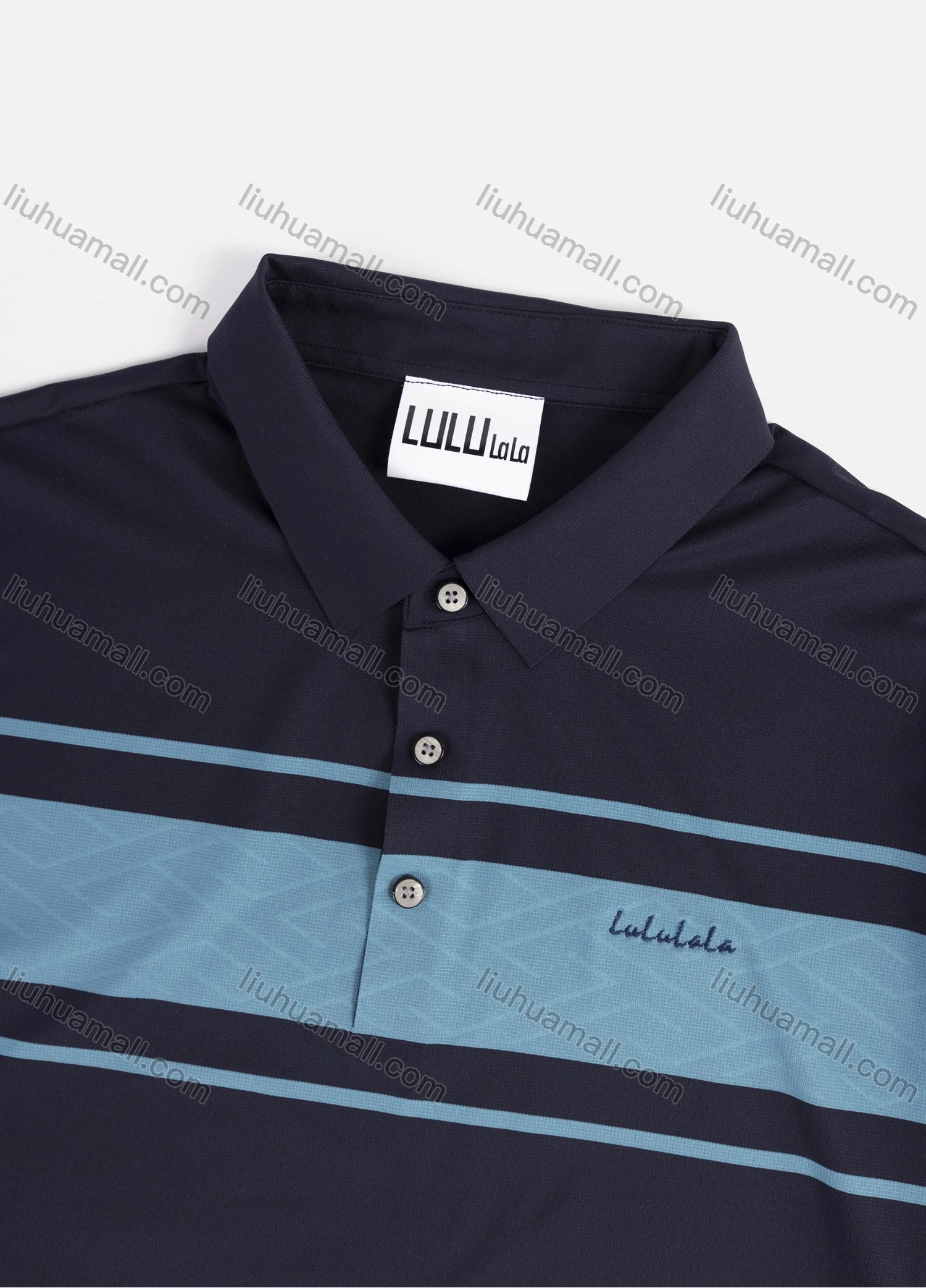 Wholesale Men's Casual Short Sleeve Colorblock Striped Letter Label Polo Shirt A112# - Liuhuamall
