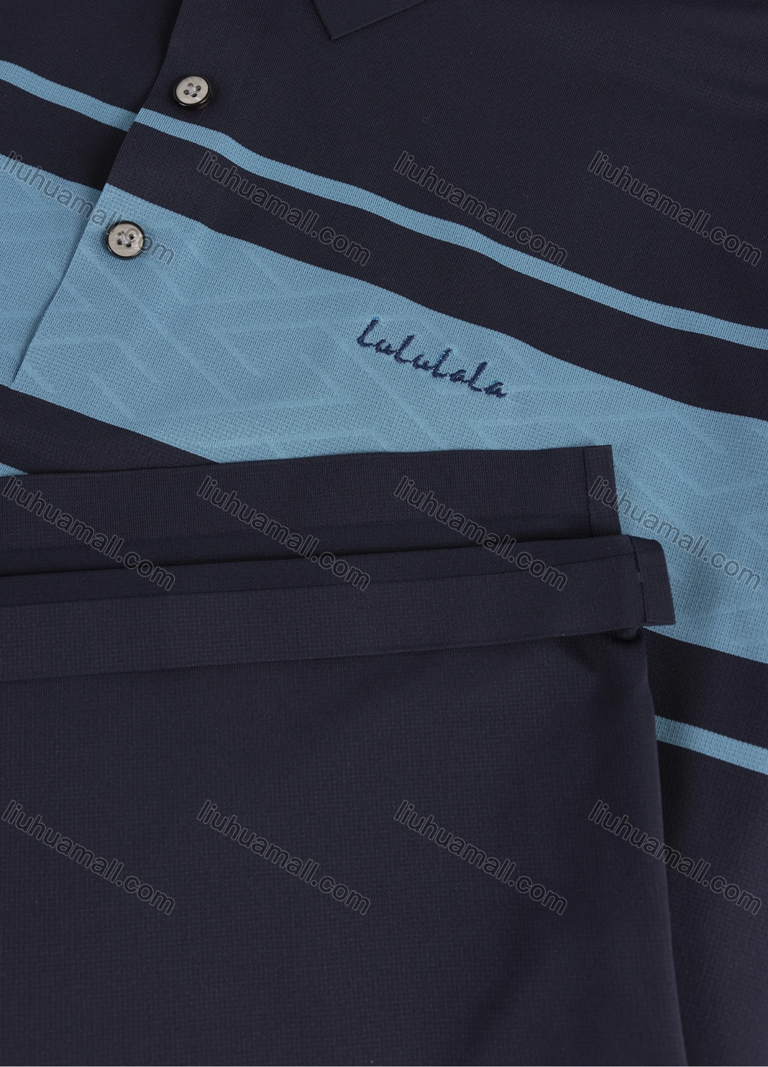 Wholesale Men's Casual Short Sleeve Colorblock Striped Letter Label Polo Shirt A112# - Liuhuamall