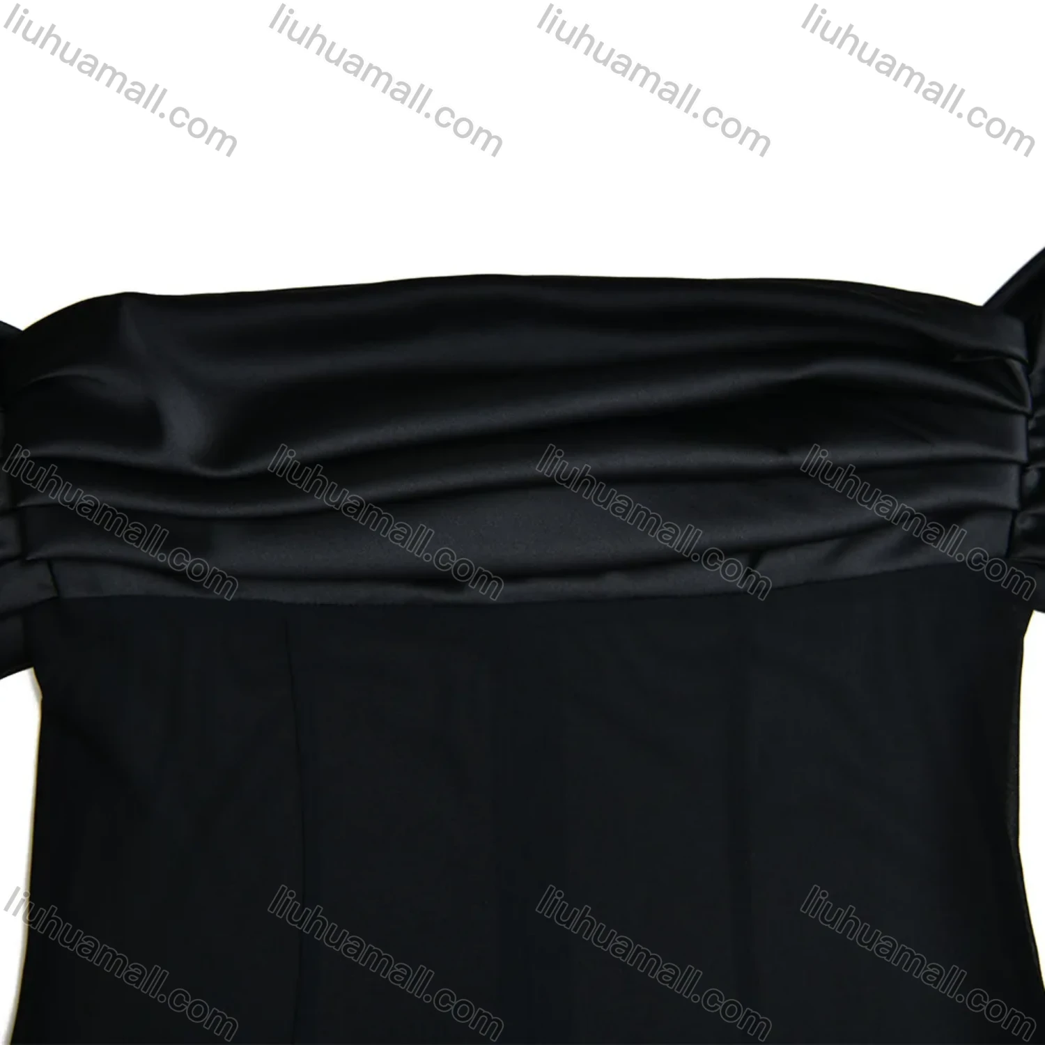 Wholesale Women's Sexy Off Shoulder Ruffle Trim Semi-Sheer Transparent Floor Length Evening Dress - Liuhuamall