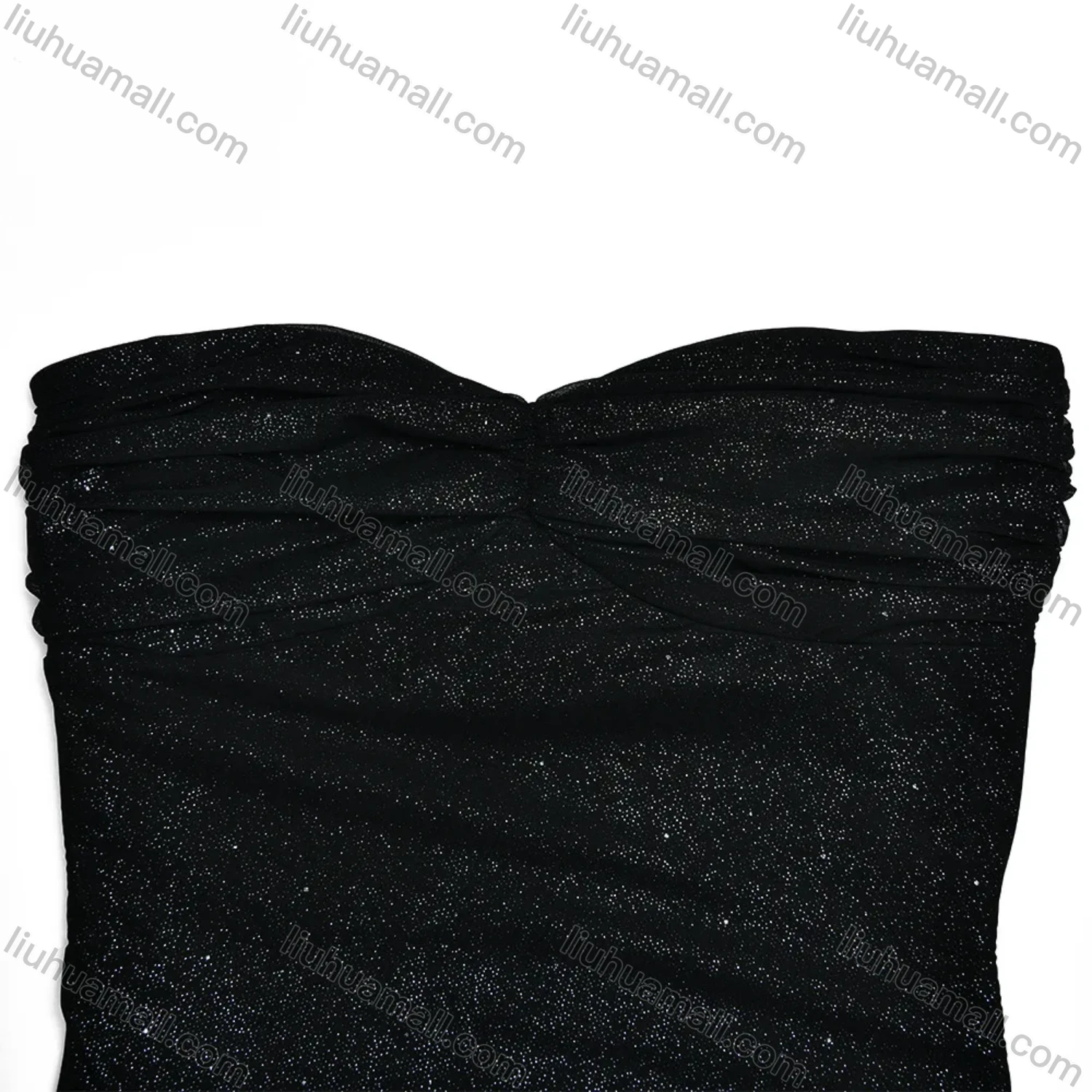 Wholesale Women's Sexy Strapless Ruched Floor Length Evening Dress - Liuhuamall