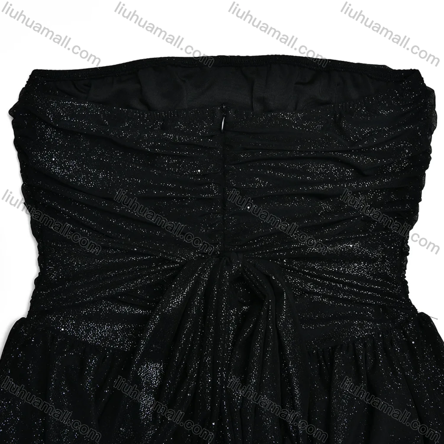 Wholesale Women's Elegant Strapless Sequin Bow Knot Mini Evening Dress - Liuhuamall