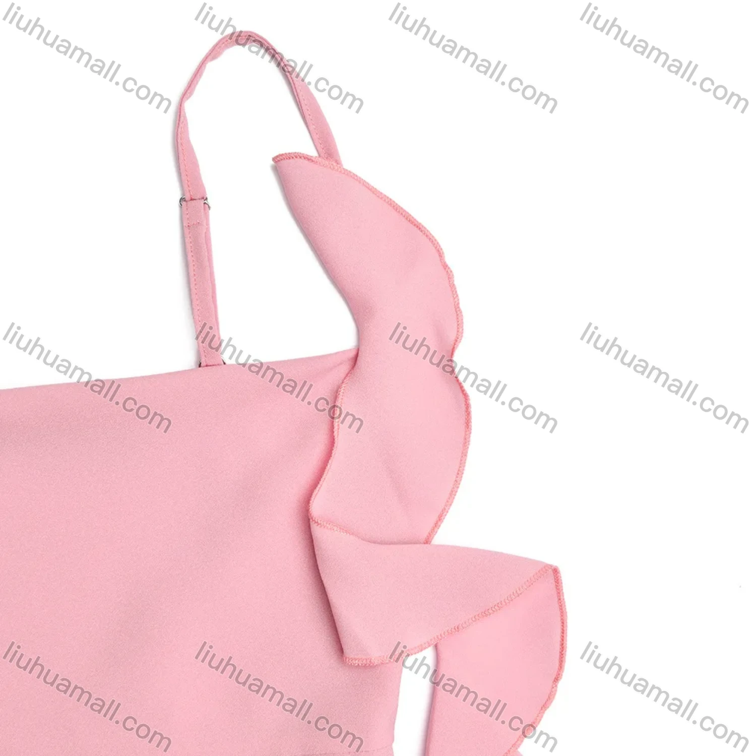 Wholesale Women's Casual Spaghetti Strap Ruffle Hem Short Cami Dresss - Liuhuamall