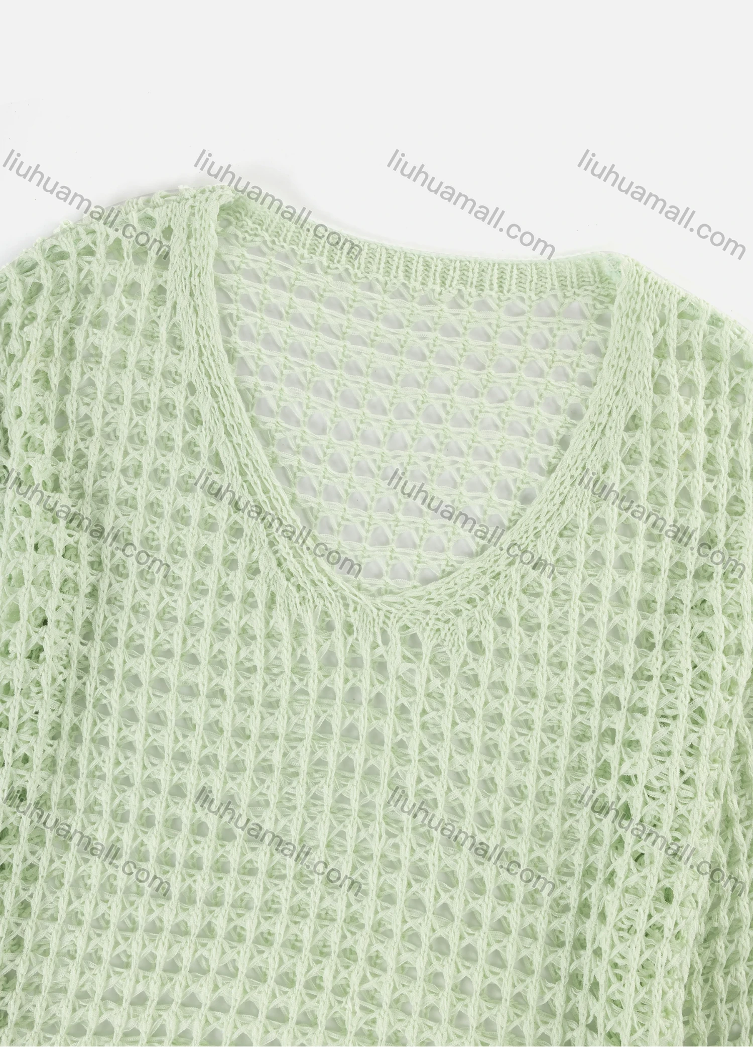 Wholesale Women's Casual Hollow Out Semi-Sheer Crop Tank Cover Up Top 80208# - Liuhuamall