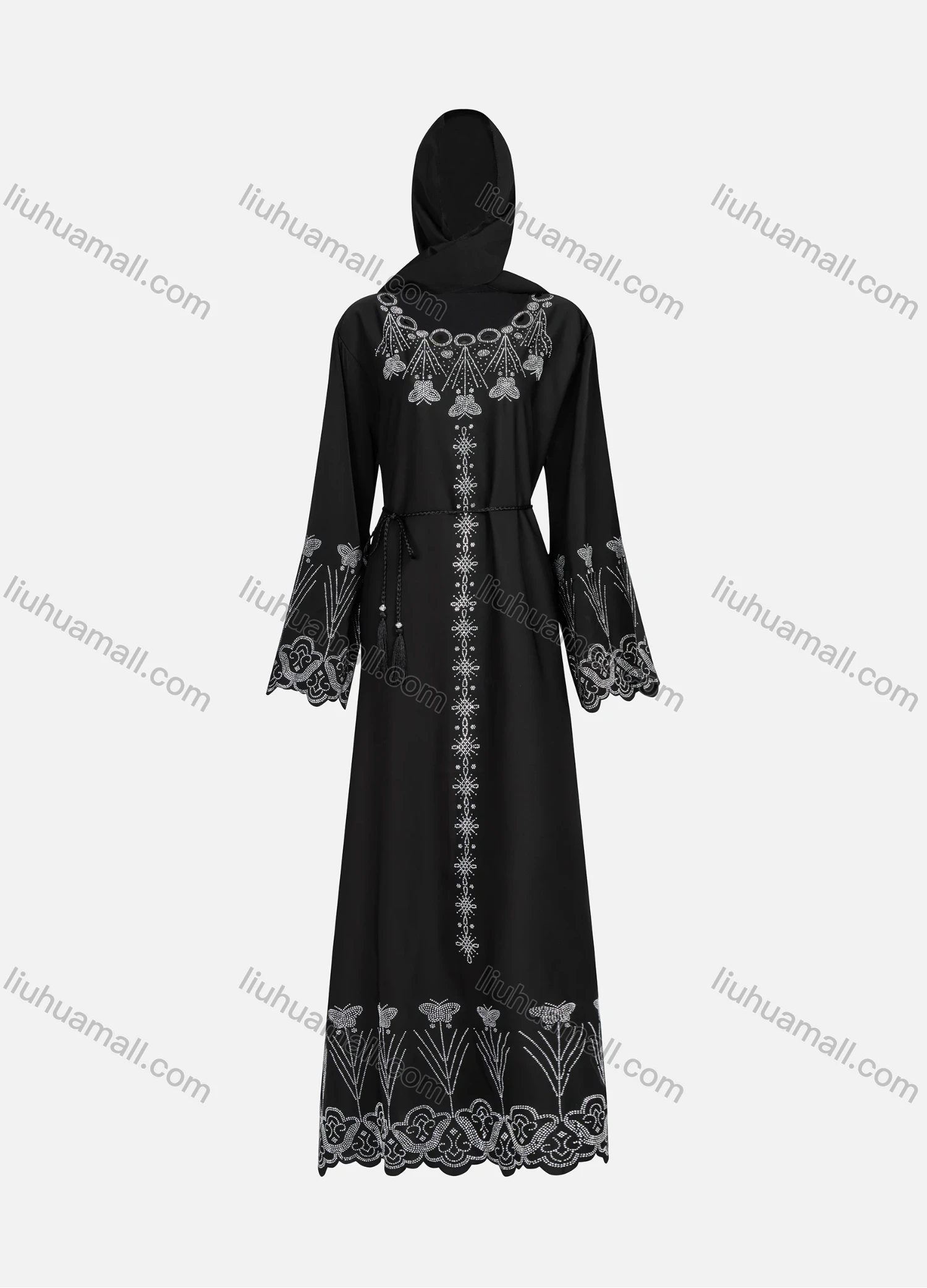 Wholesale Women's Modest Muslim Embodery Maxi Robe Dress 1647-2# - Liuhuamall