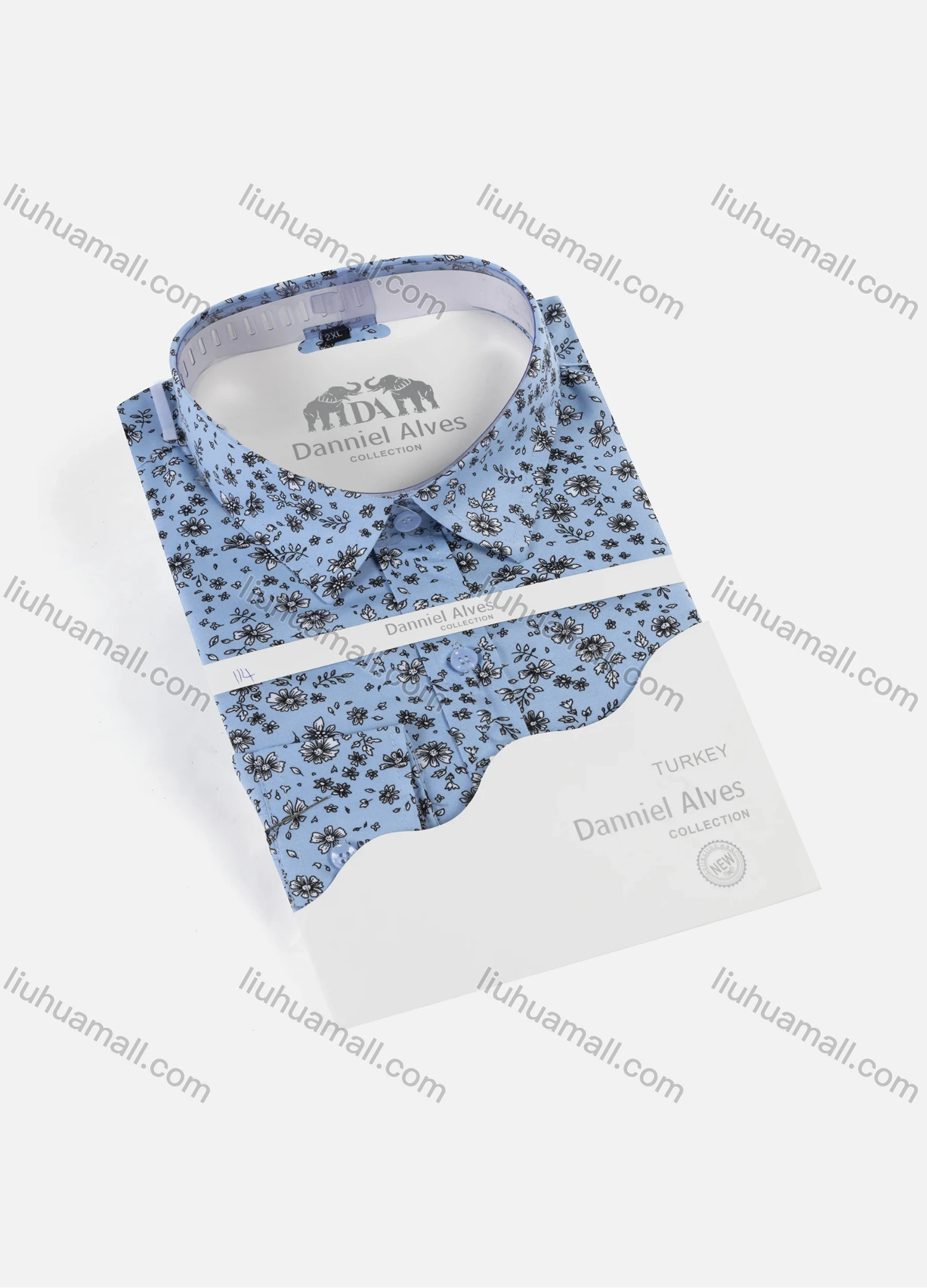 Wholesale Men's Casual Lapel Short Sleeve Floral Allover Polo Shirt 114# - Liuhuamall