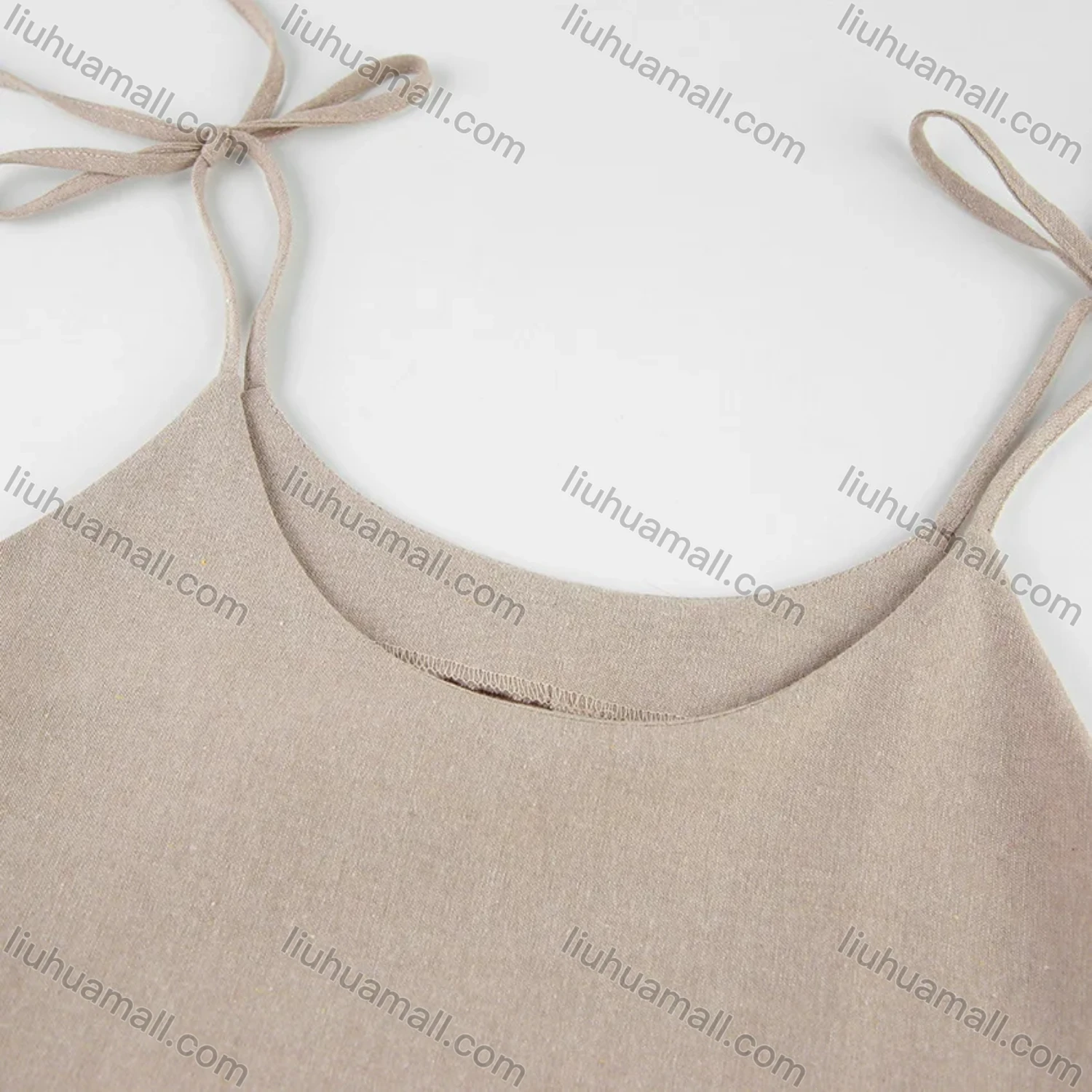 Wholesale Women' Casual Spaghetti Strap Splicing Drawstring Cami Dress - Liuhuamall