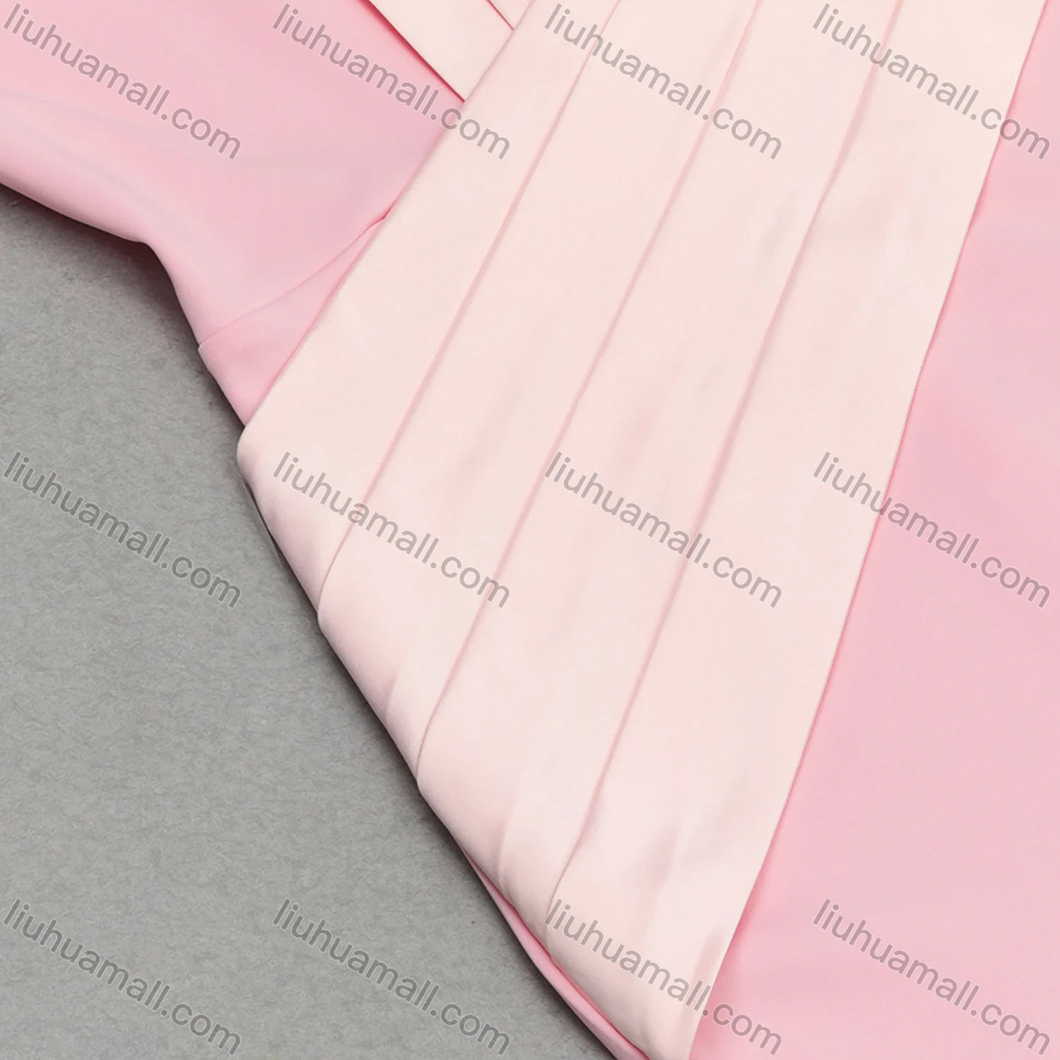 Wholesale Women's Glamorous One Shoulder Colorblock Splicing Pleated Split Hem Midi Cocktail Dress - Liuhuamall