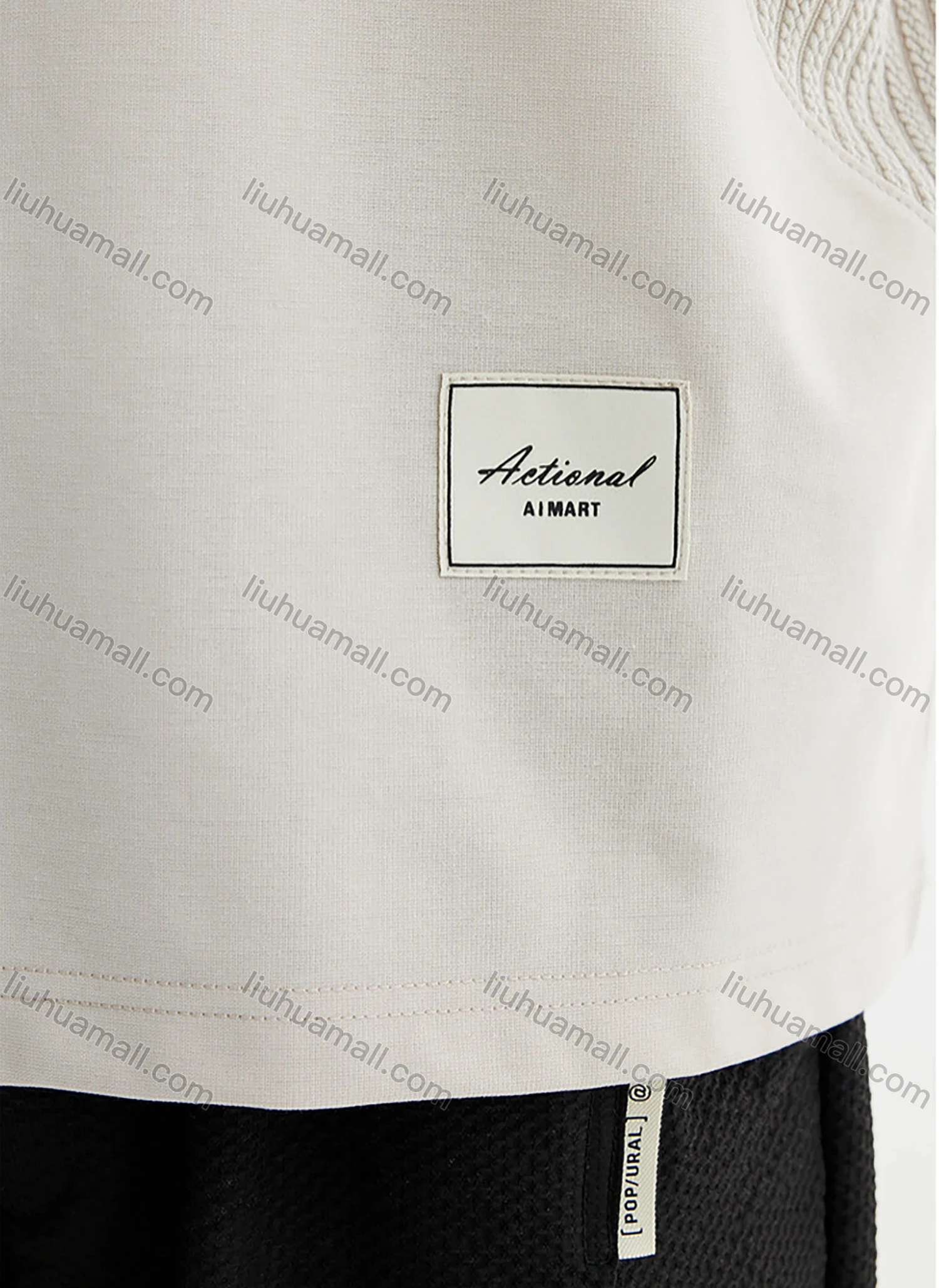 Wholesale Men's Basics Plain Splicing Quick Dry Drop Shoulder Short Sleeve Round Neck T-Shirts - Liuhuamall