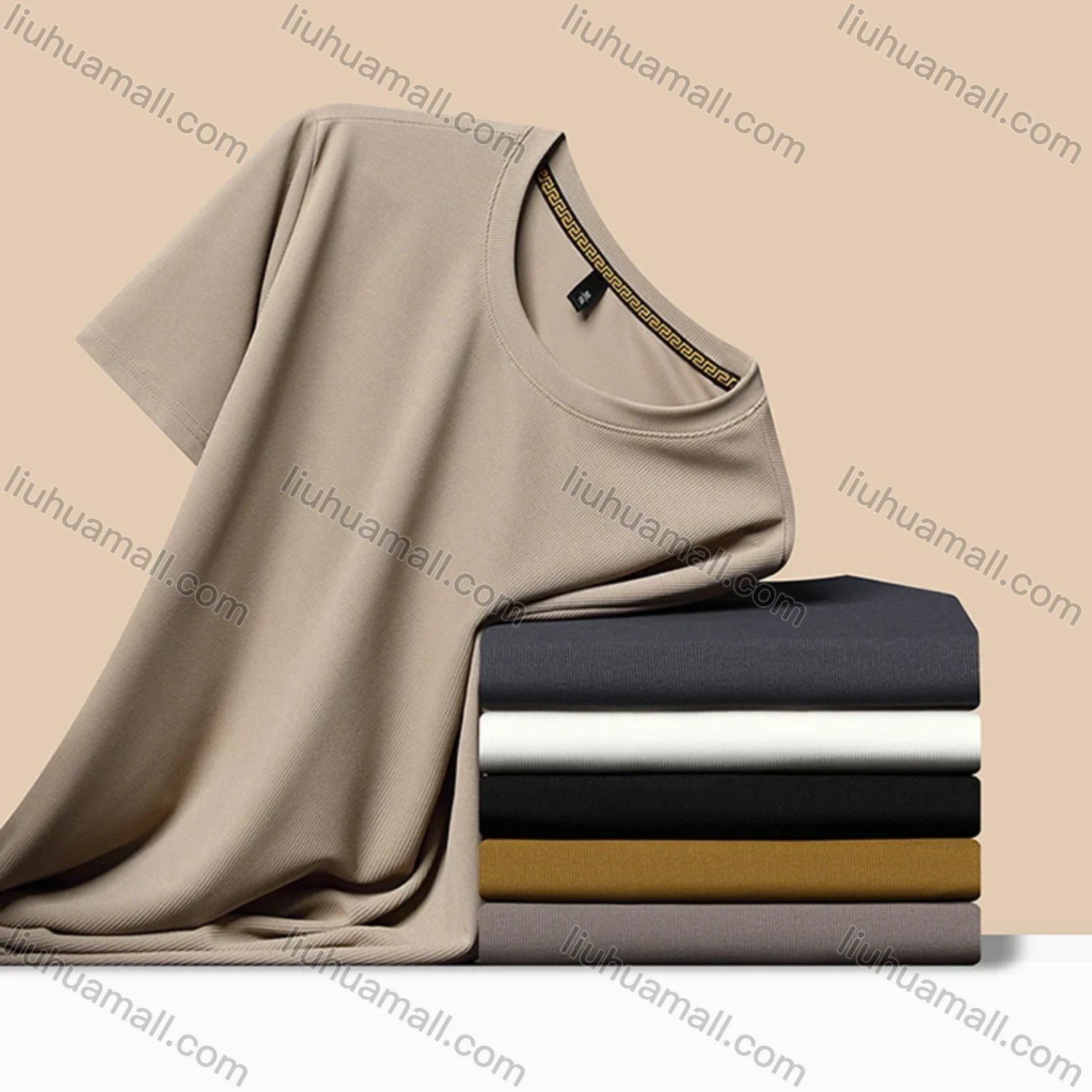 Wholesale Men's Basics Crew Neck Short Sleeve Plain Breathable T-shirts 81176# - Liuhuamall