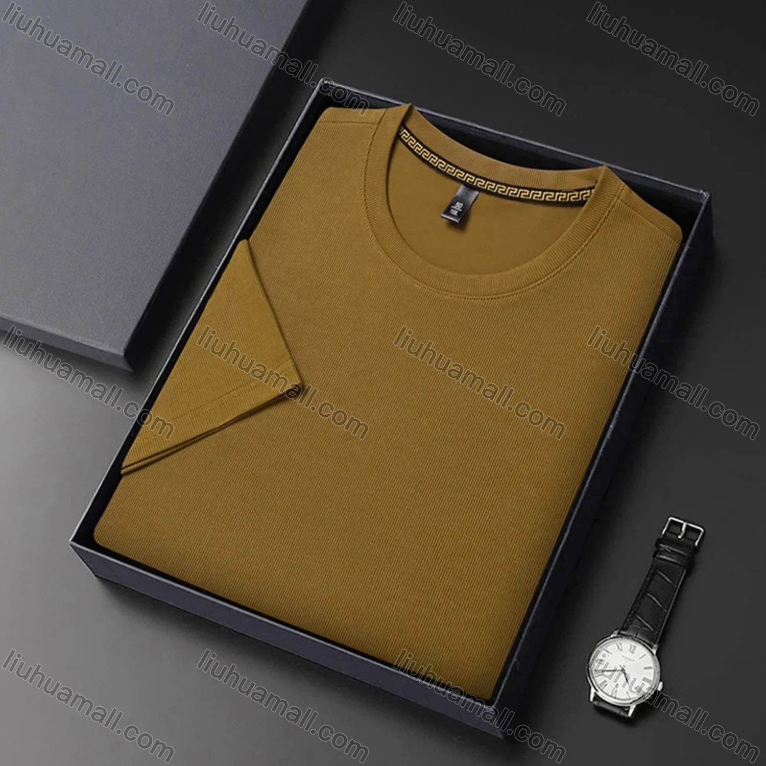 Wholesale Men's Basics Crew Neck Short Sleeve Plain Breathable T-shirts 81176# - Liuhuamall