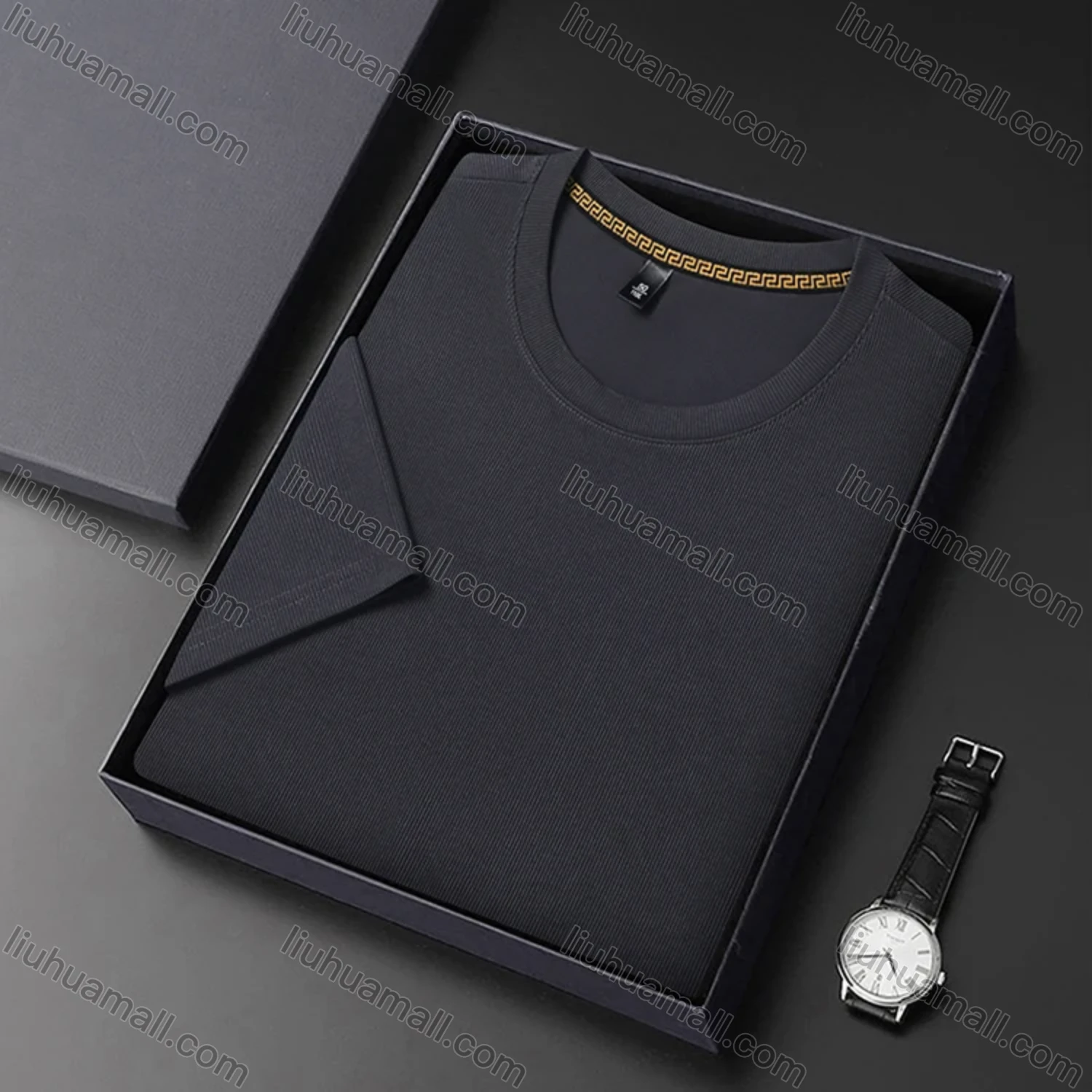 Wholesale Men's Basics Crew Neck Short Sleeve Plain Breathable T-shirts 81176# - Liuhuamall