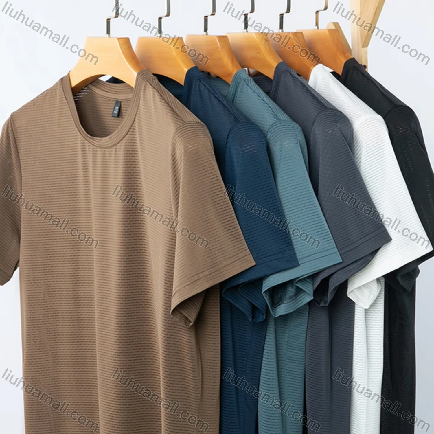 Wholesale Men's Sporty Basics Crew Neck Short Sleeve Plain Quick Dry Breathable T-shirts 88138# - Liuhuamall