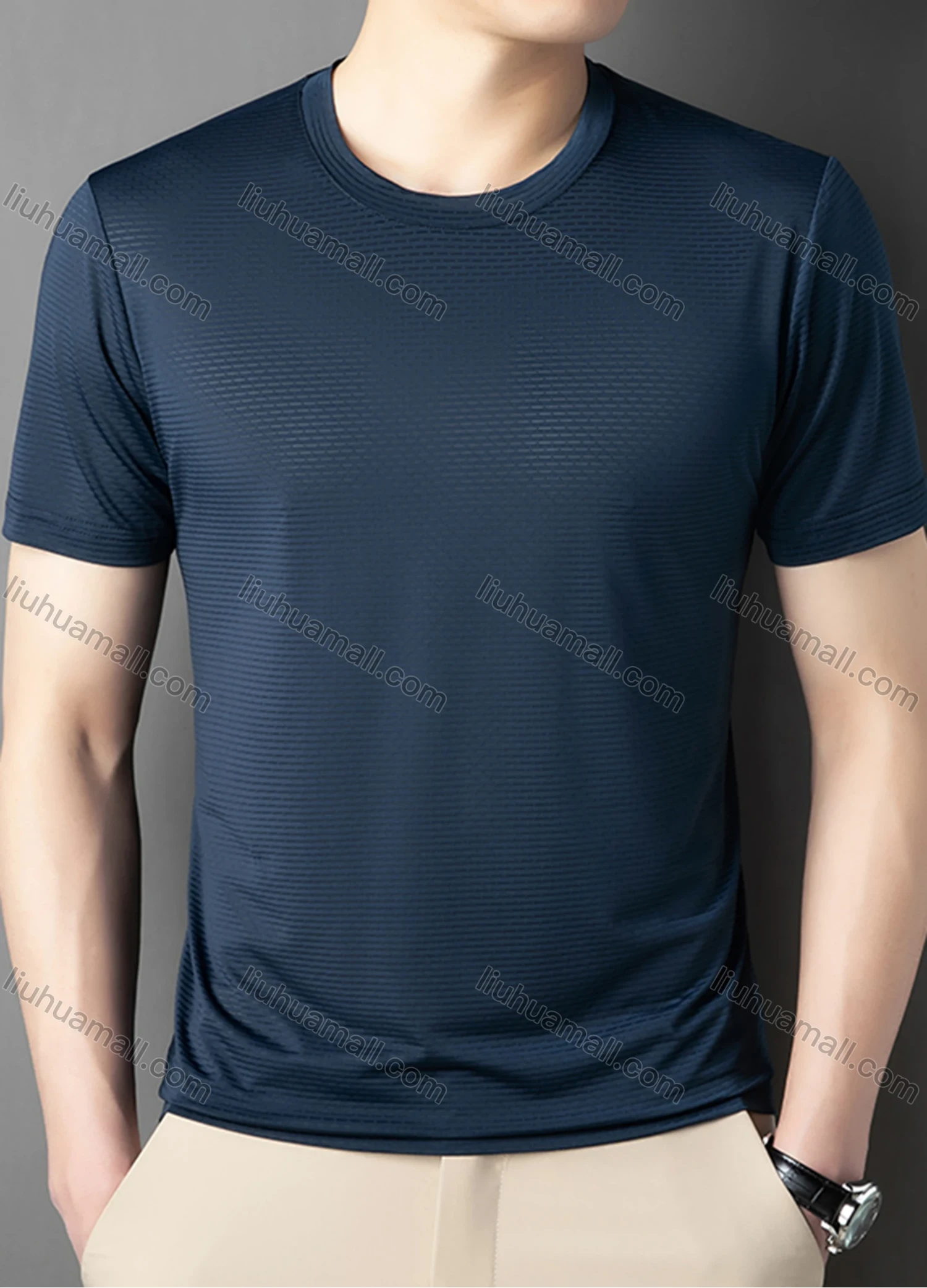 Wholesale Men's Sporty Basics Crew Neck Short Sleeve Plain Quick Dry Breathable T-shirts 88138# - Liuhuamall