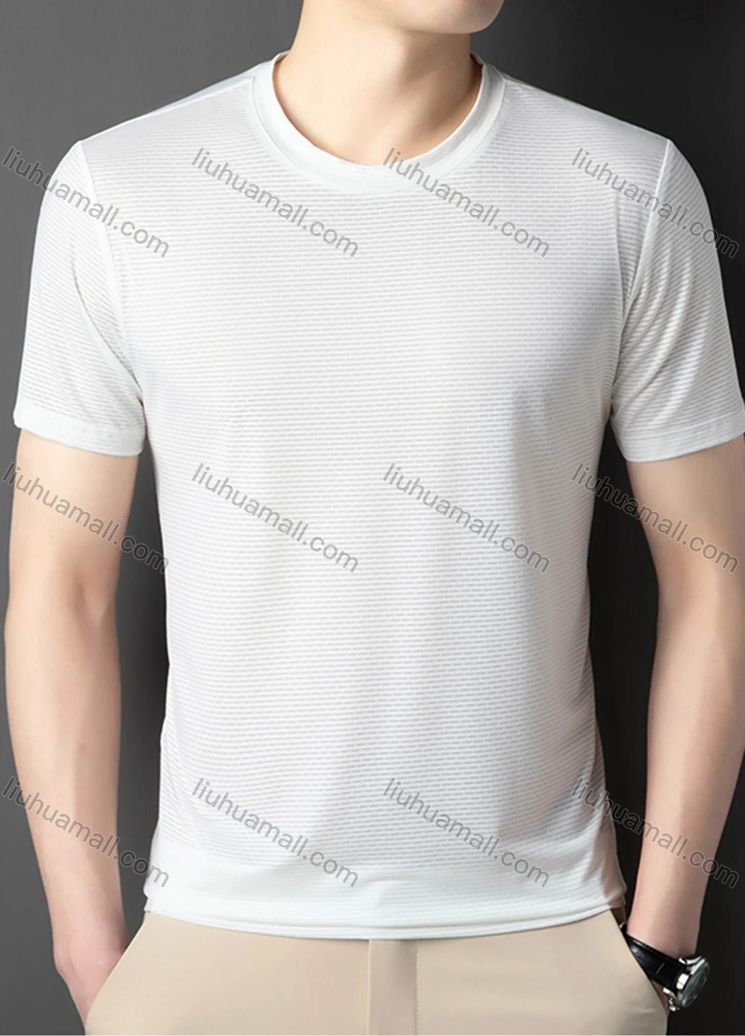 Wholesale Men's Sporty Basics Crew Neck Short Sleeve Plain Quick Dry Breathable T-shirts 88138# - Liuhuamall