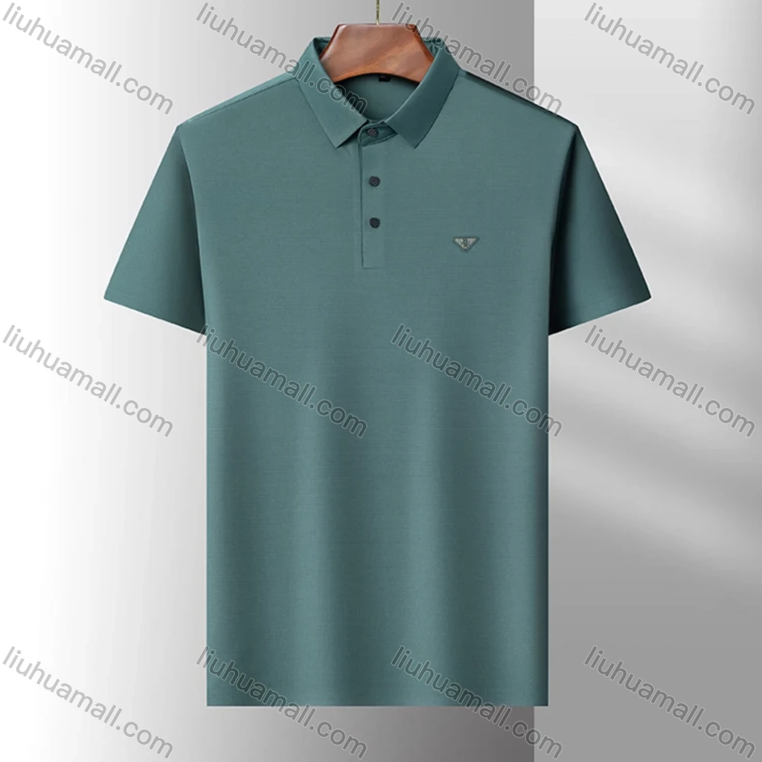Wholesale Men's Business Plain Label Short Sleeve Split Side Polo Shirt 89305# - Liuhuamall